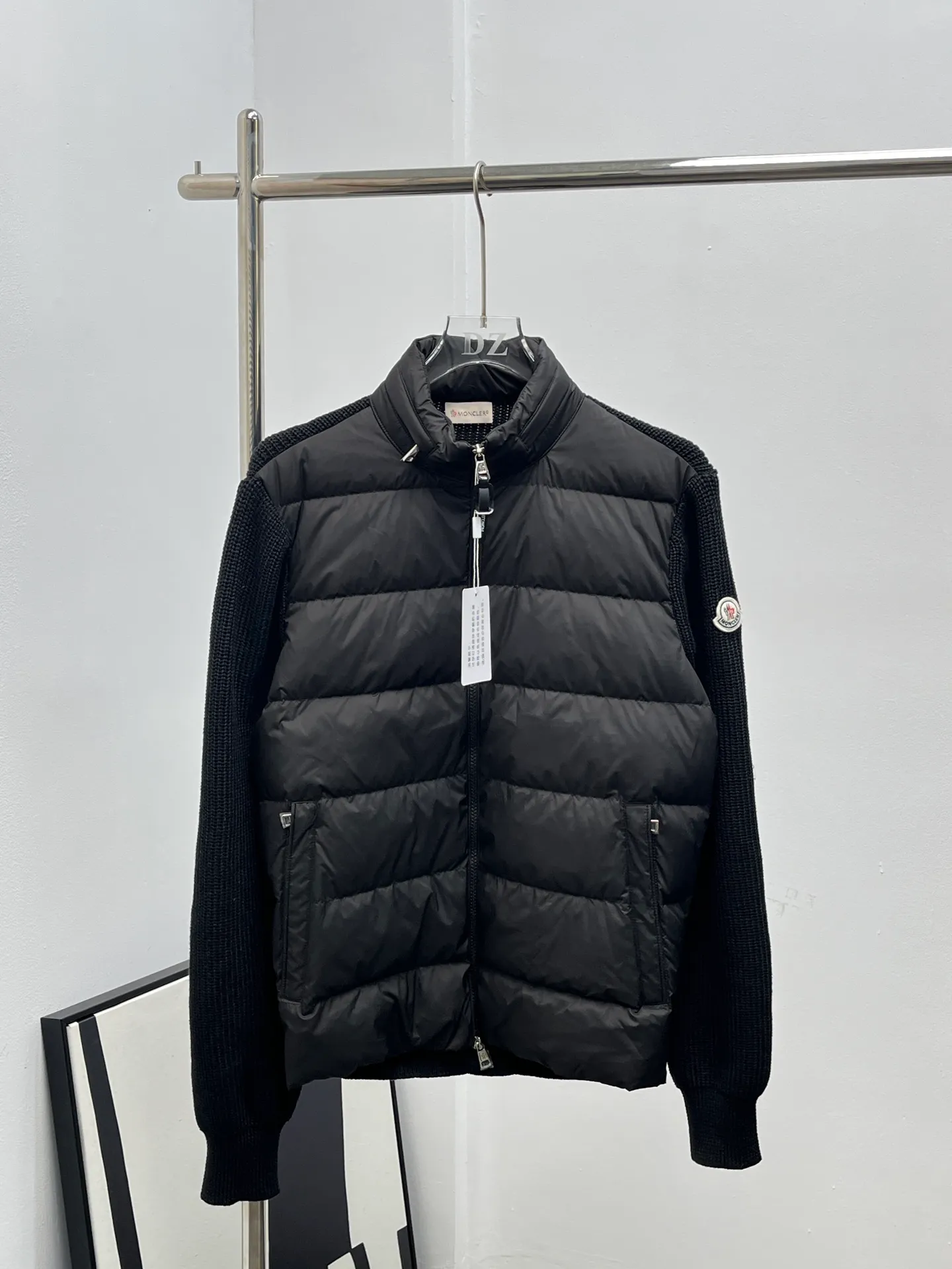P900 Moncler new autumn and winter men's classic logo patch knitted stand collar down jacket