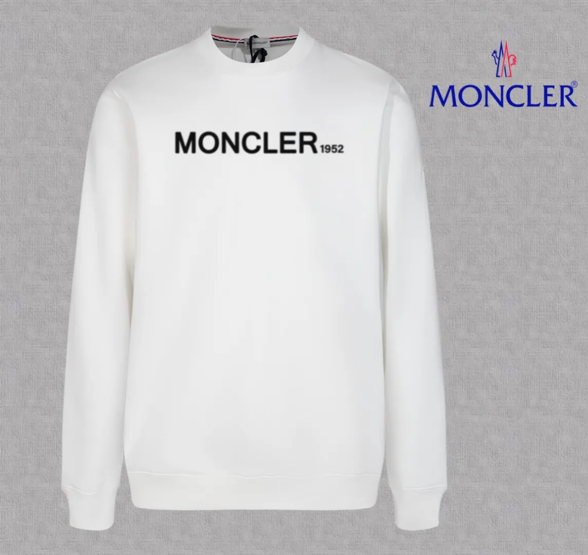 P210 High-version sweatshirt) [Long-term stock] 〖𝐌𝐎𝐍𝐂𝐋𝐄𝐑~Mask〗 Made of 440g heavy-weight fabric. It is different from the market currency. It can be matched with any variety and is properly handsome. 😎The whole dress is made of double waistcoats. The double waistcoats make the whole dress more three-dimensional. Not ordinary factories can do such fine work. 2025 Spring runway version of the T stage, on sale at the counter, round neck terry sweatshirt, high-end double-strand pure cotton, custom-made stretch ribs, dyed in the same vat, complete with three standards, matched with exquisite embroidered LOGO on the chest, simple and advanced, same style for men and women. Color: black, apricot, white, size: S M L XL 2XL