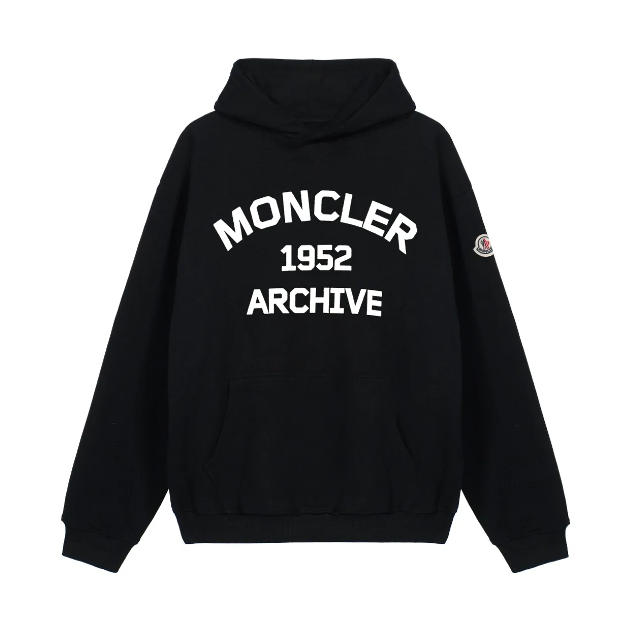 P270 Recommended model that will not be sold off the shelves, Moncler Mouth Mouth 480g Velvet Printed Hooded Sweatshirt, Australian velvet fabric is soft and comfortable, does not shrink, does not deform, does not pill) Original customized accessories Collar label Wash mark Hang tag Packaging (perfect details) Color White Black Size XS-L - Copy (56) - Copy - Copy