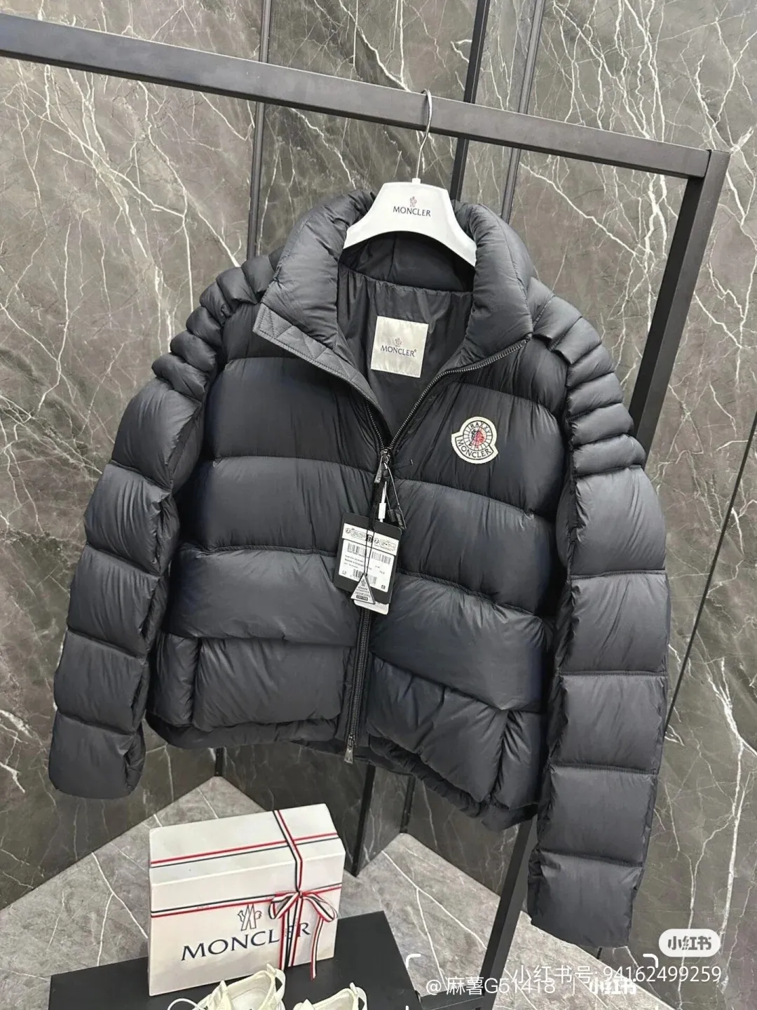 P980 Moncler. Mouthless✗Ruixi joint down jacket I would like to call it the handsome ceiling, black white, size 01234