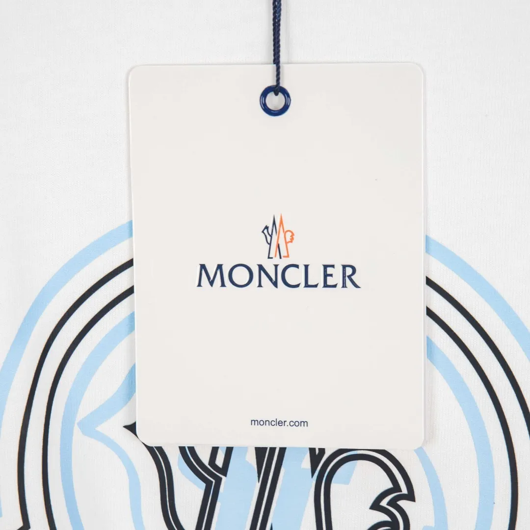 P190 💰 zp version [exclusive supply] MONCLER/muzzled 300g round neck short-sleeved T-shirt brand classic ghosting offset printing letter LOGO embossing process official synchronization high version high quality fashion personality versatile trend pure original quality original fabric hang tag collar label washed wheat three standard complete color: black. white. Size: S M L XL XXL No.: WS10010