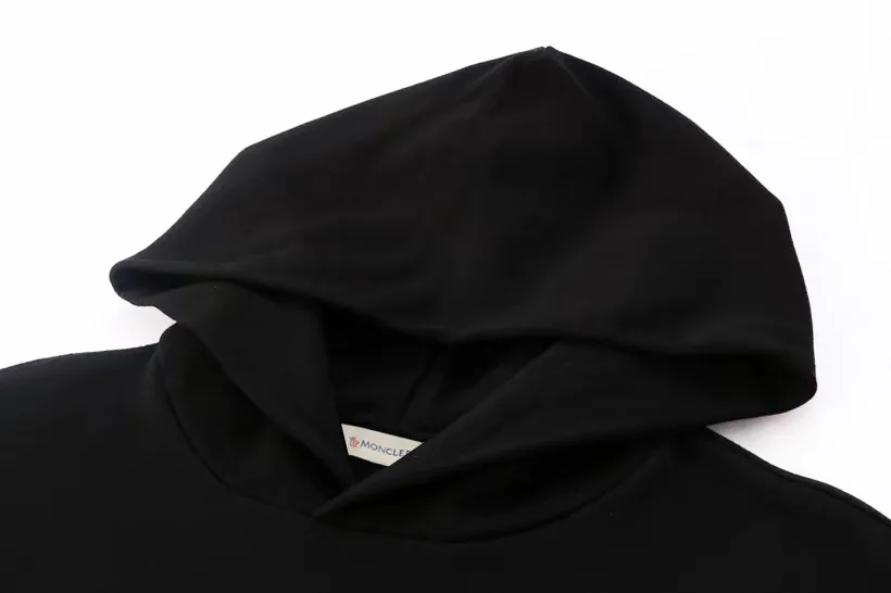 P270 Recommended model that will not go off the shelves, Moncler Mouth Mouth 480g Velvet Printed Hooded Sweatshirt, Australian velvet fabric is soft and comfortable, does not shrink, does not deform, does not pill) Original customized accessories Collar label Wash mark Hang tag Packaging (perfect details) Color White Black Size XS-L - Copy (66) - Copy - Copy