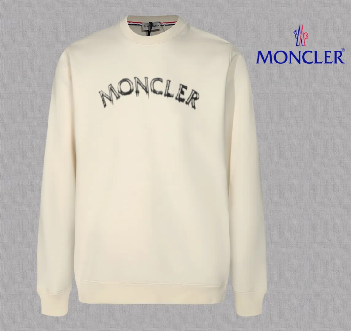 P210 High-version sweatshirt) [Long-term stock] 〖𝐌𝐎𝐍𝐂𝐋𝐄𝐑~Mask〗 Made of 440g heavy-weight fabric. It is different from the market currency. It can be matched with any variety and is properly handsome. 😎The whole dress is made of double waistcoats. The double waistcoats make the whole dress more three-dimensional. Not ordinary factories can do such fine work. 2025 Spring runway version of the T stage, on sale at the counter, round neck terry sweatshirt, high-end double-strand pure cotton, custom-made stretch ribs, dyed in the same vat, complete with three standards, matched with exquisite embroidered LOGO on the chest, simple and advanced, same style for men and women. Color: black, apricot, white, size: S M L XL 2XL