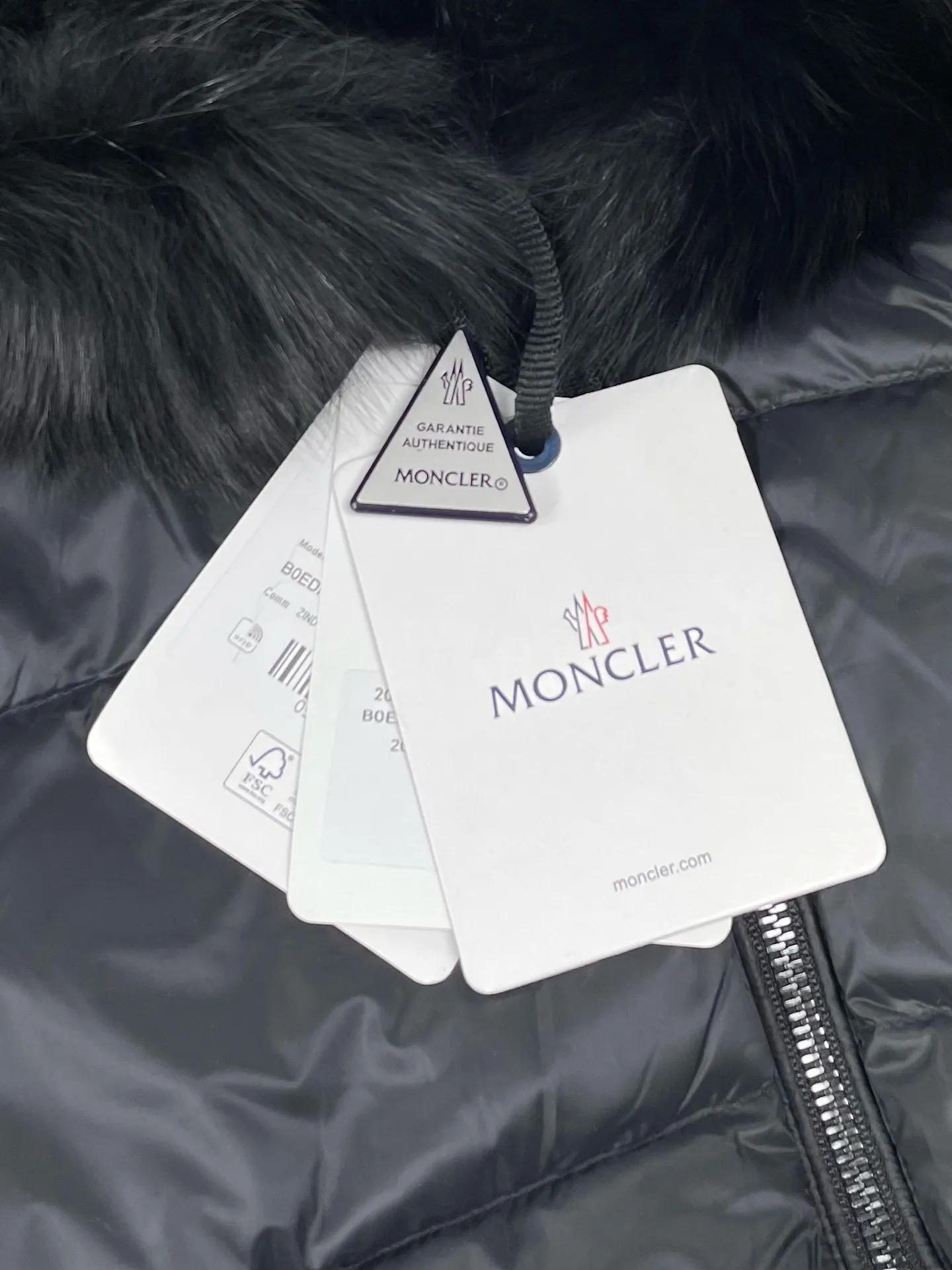 P970 (high version) Moncler-MONCLER Boed women's short waisted fur collar hooded down jacket Size:0-3