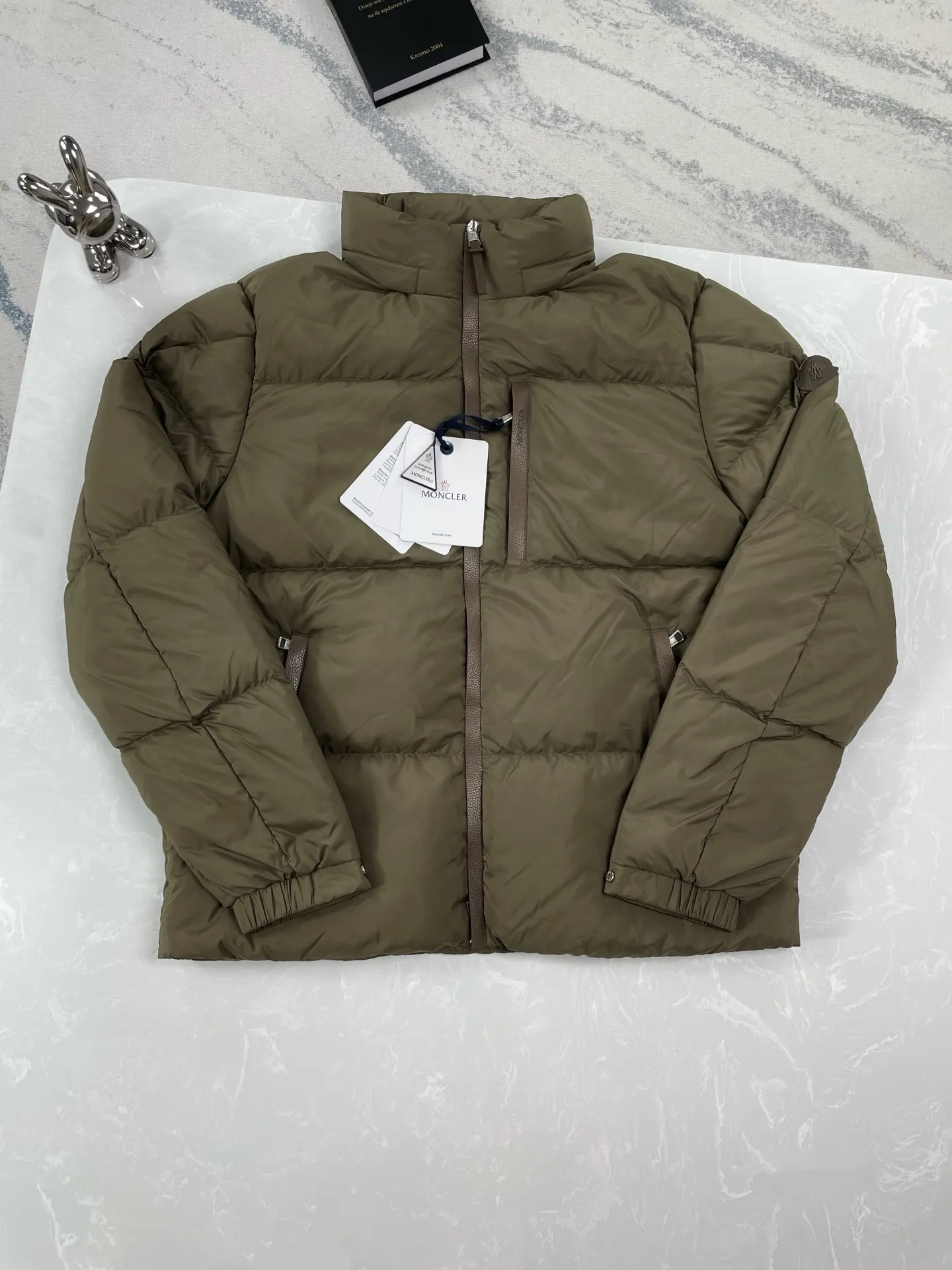 P970 (high version) Moncler-MONCLER leather logo zipper down jacket Size:1 2 3 4 5