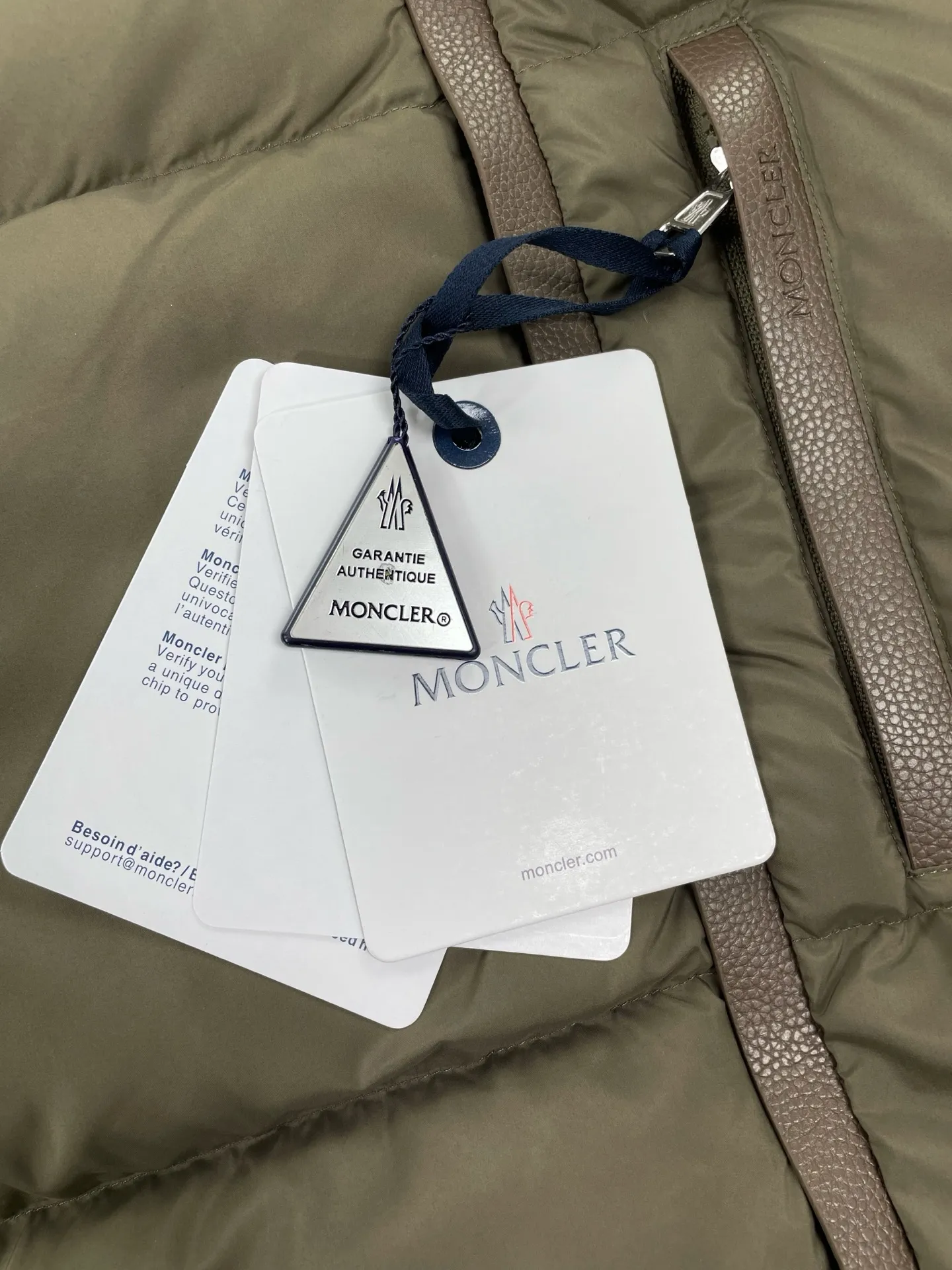 P970 (high version) Moncler-MONCLER leather logo zipper down jacket Size:1 2 3 4 5