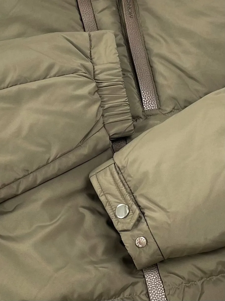 P970 (high version) Moncler-MONCLER leather logo zipper down jacket Size:1 2 3 4 5