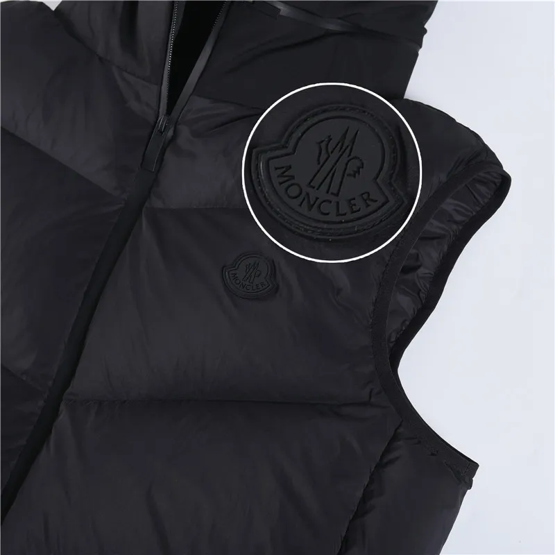 P800 𝑴𝒐𝒏𝒄𝒍𝒆𝒓｜Moncler/Moncler 25𝒔𝒔 Guersac autumn and winter new twill craft hooded [removable hood] light luxury fashionable down vest for men and women #T48# 𝑺𝒊𝒛𝒆：𝟭# 𝟮# 𝟯# 𝟰# 𝟱# Product color: black, beige