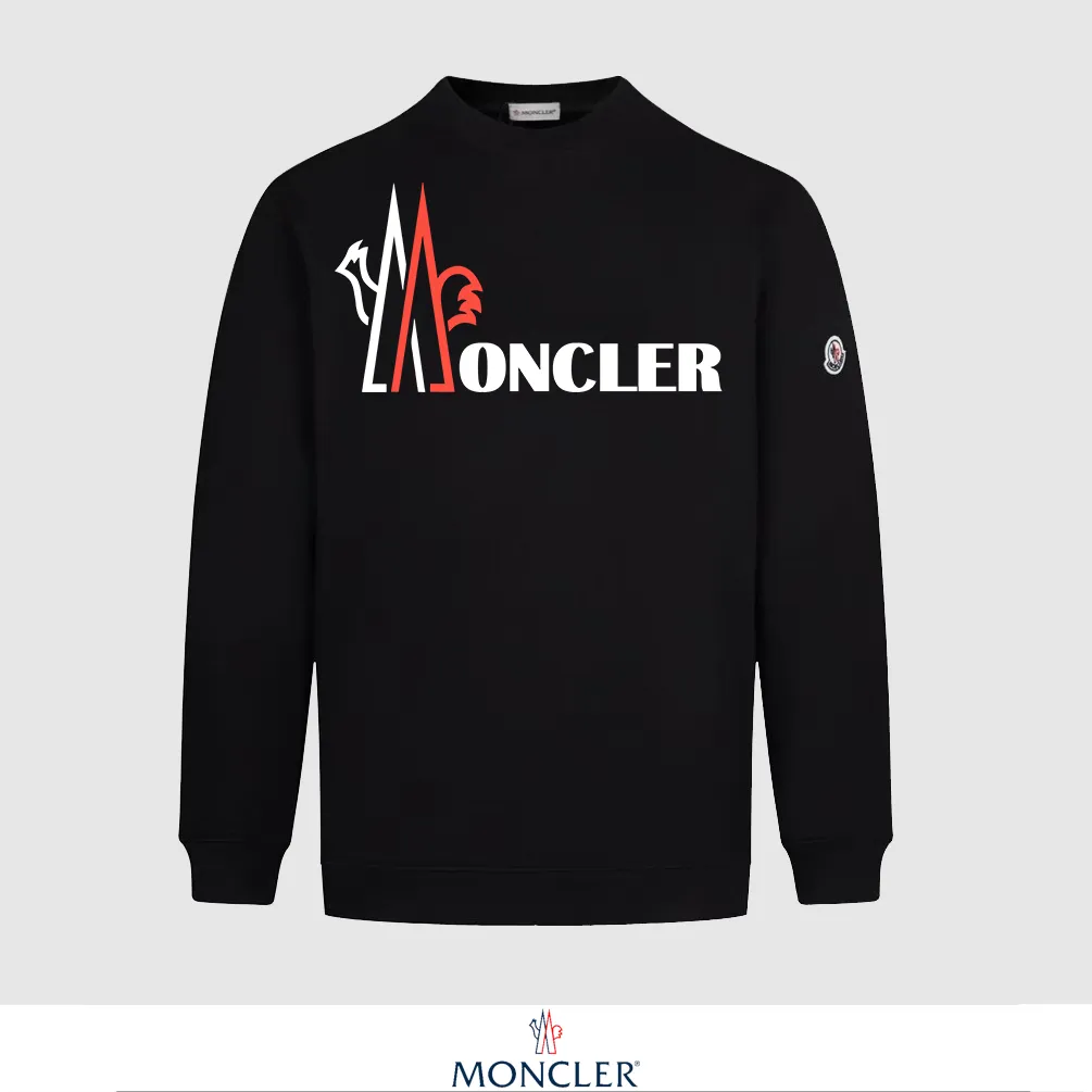 P240 Recommend the most popular Moncler masked 380g printed terry crew neck sweatshirt. Breathable pure cotton fabric. The texture is very soft and comfortable. No shrinkage, no deformation, no pilling). Original customized accessories. Collar label. Wash mark. Hang tag. Packaging (perfect details). Color: White. Black. Size: XS S M L.