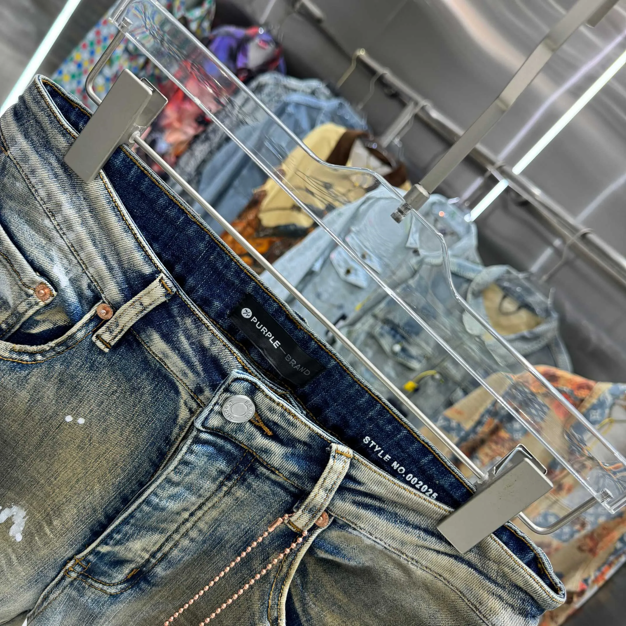 🅿️310 Purple Brand washed hole graffiti craft street fashion slim fit stretch jeans color picture color code number 30 32 34 36 38