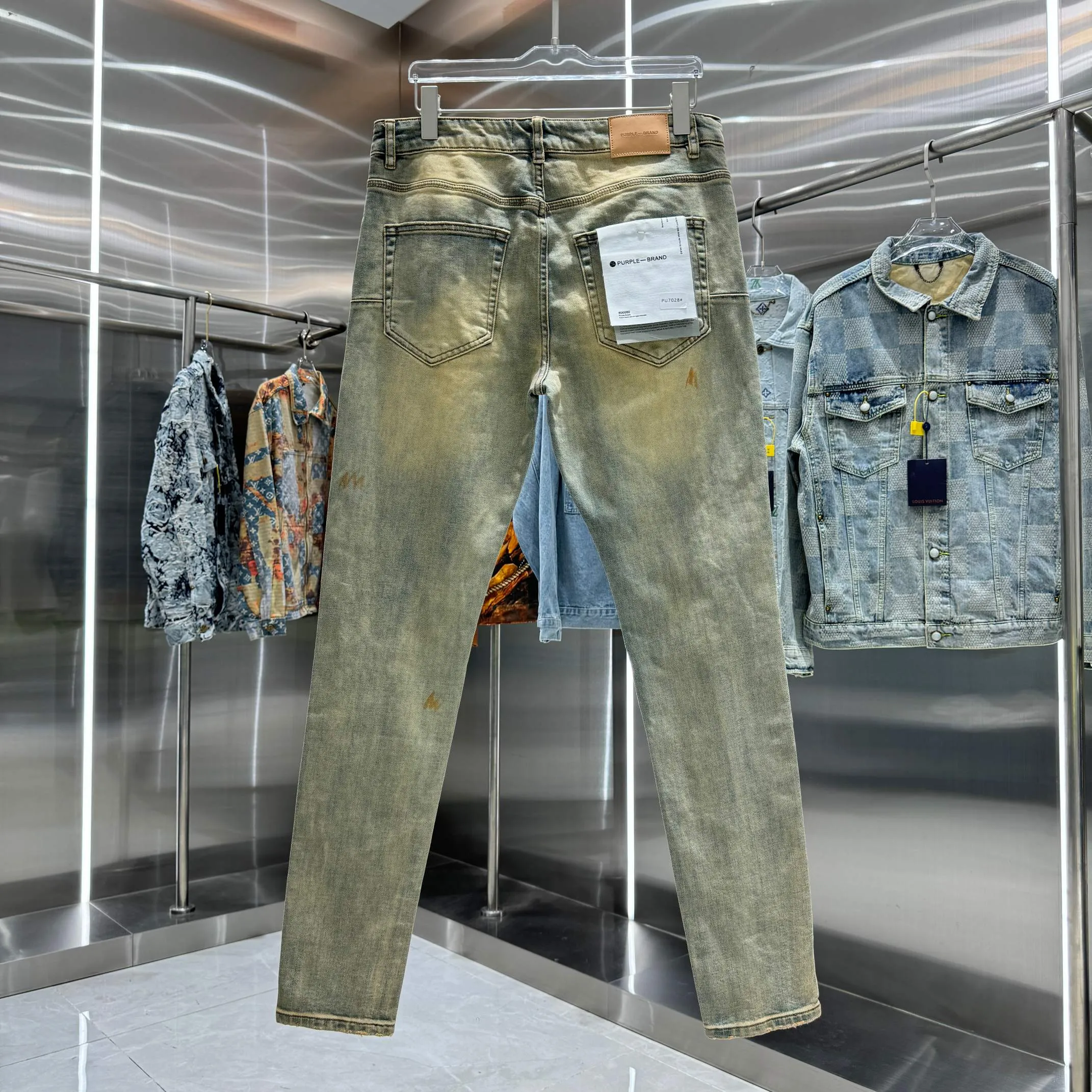 🅿️310 Purple Brand ripped street fashion style slim fit stretch jeans picture color code number 30 32 34 36 38