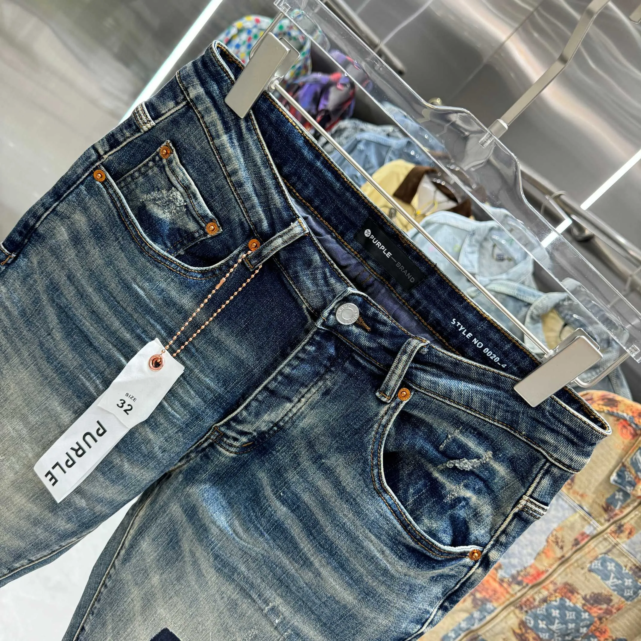 🅿️310 Purple Brand ripped craft street fashion slim fit stretch jeans color blue code number 30 32 34 36 38