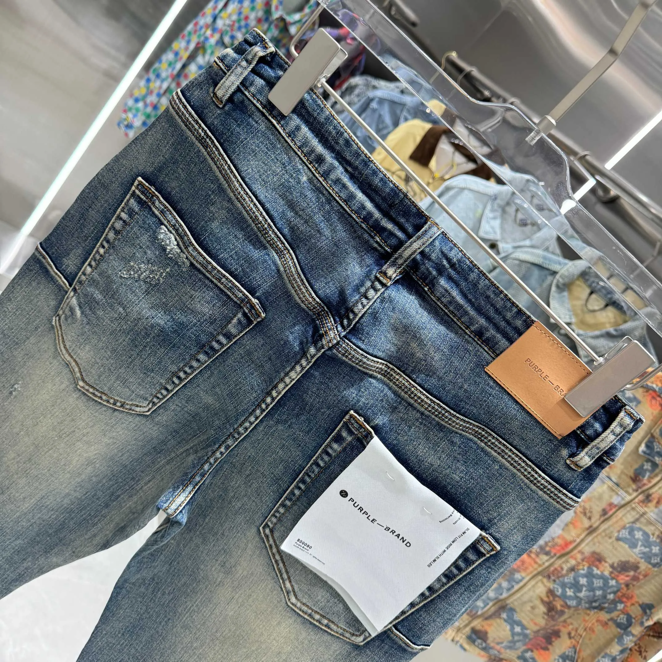 🅿️310 Purple Brand ripped craft street fashion slim fit stretch jeans color blue code number 30 32 34 36 38