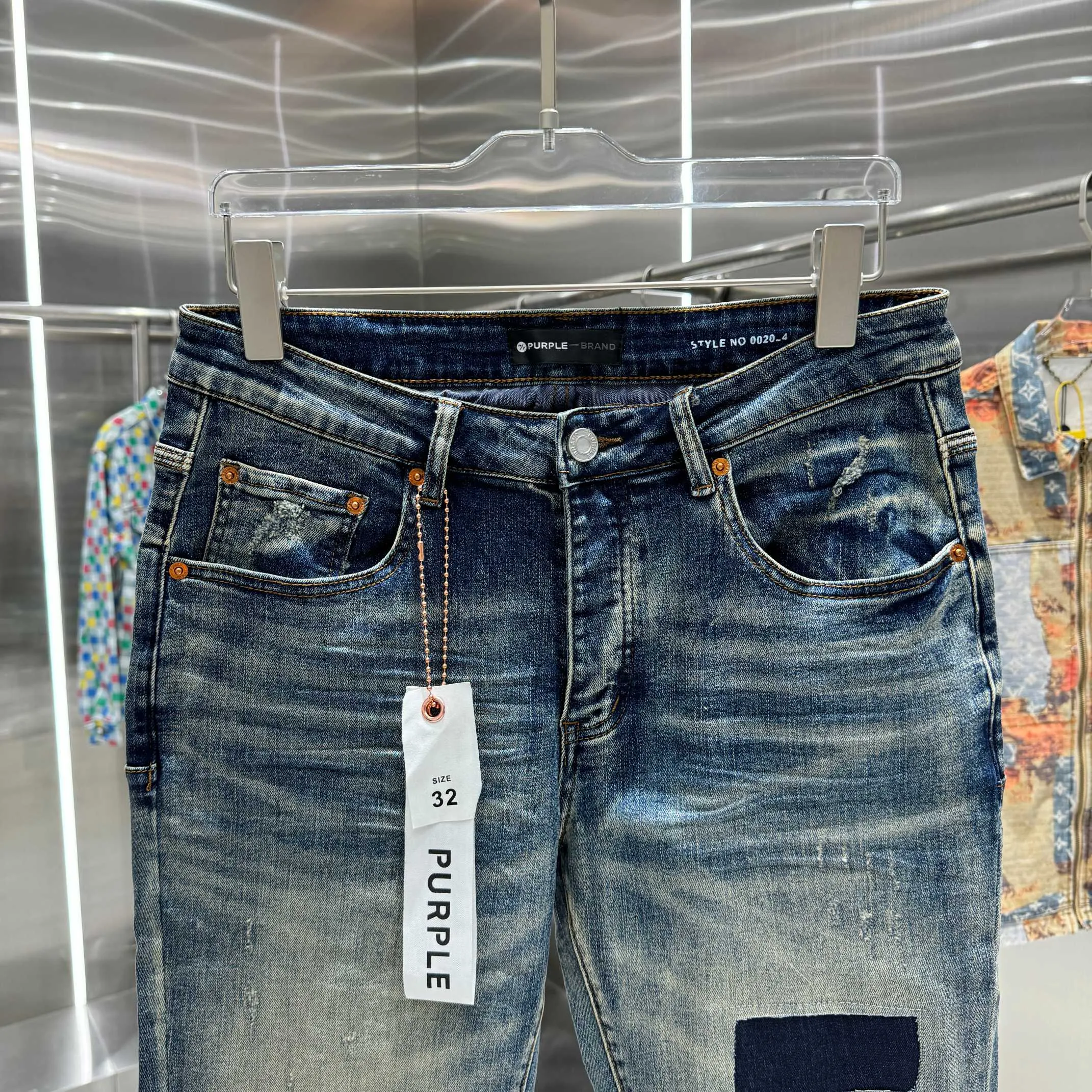 🅿️310 Purple Brand ripped craft street fashion slim fit stretch jeans color blue code number 30 32 34 36 38