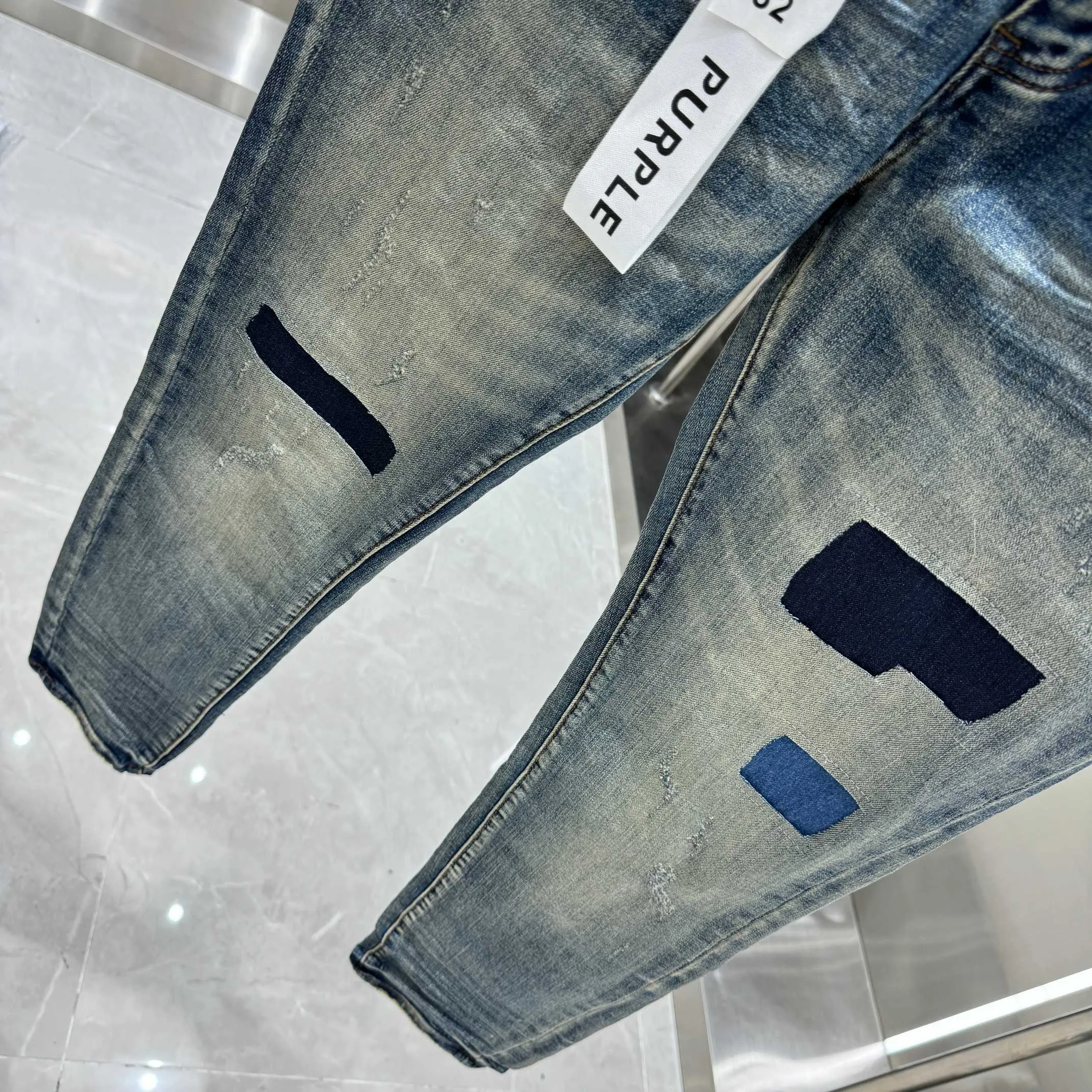 🅿️310 Purple Brand ripped craft street fashion slim fit stretch jeans color blue code number 30 32 34 36 38