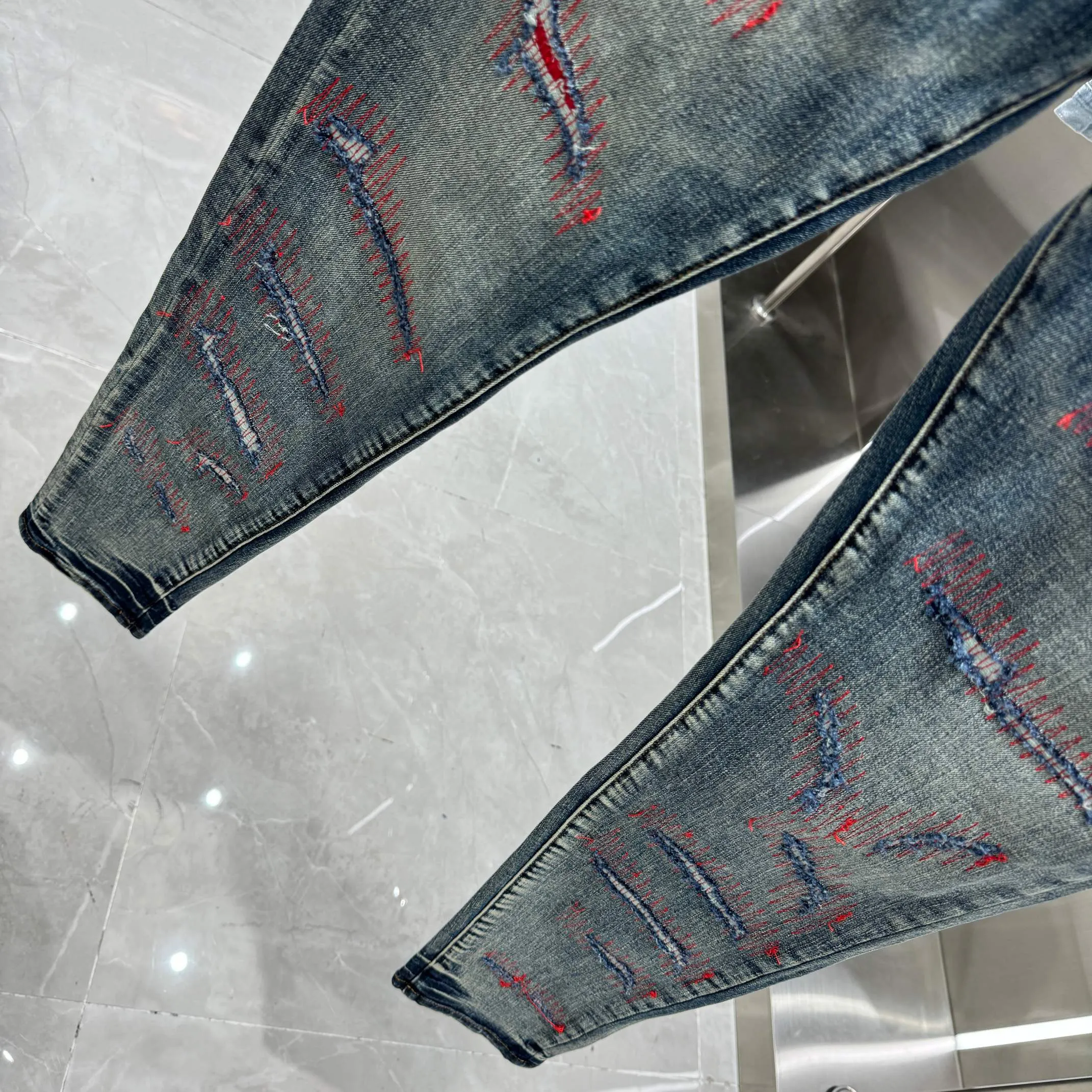🅿️310 Purple Brand ripped craft street fashion slim fit stretch jeans color blue code number 30 32 34 36 38