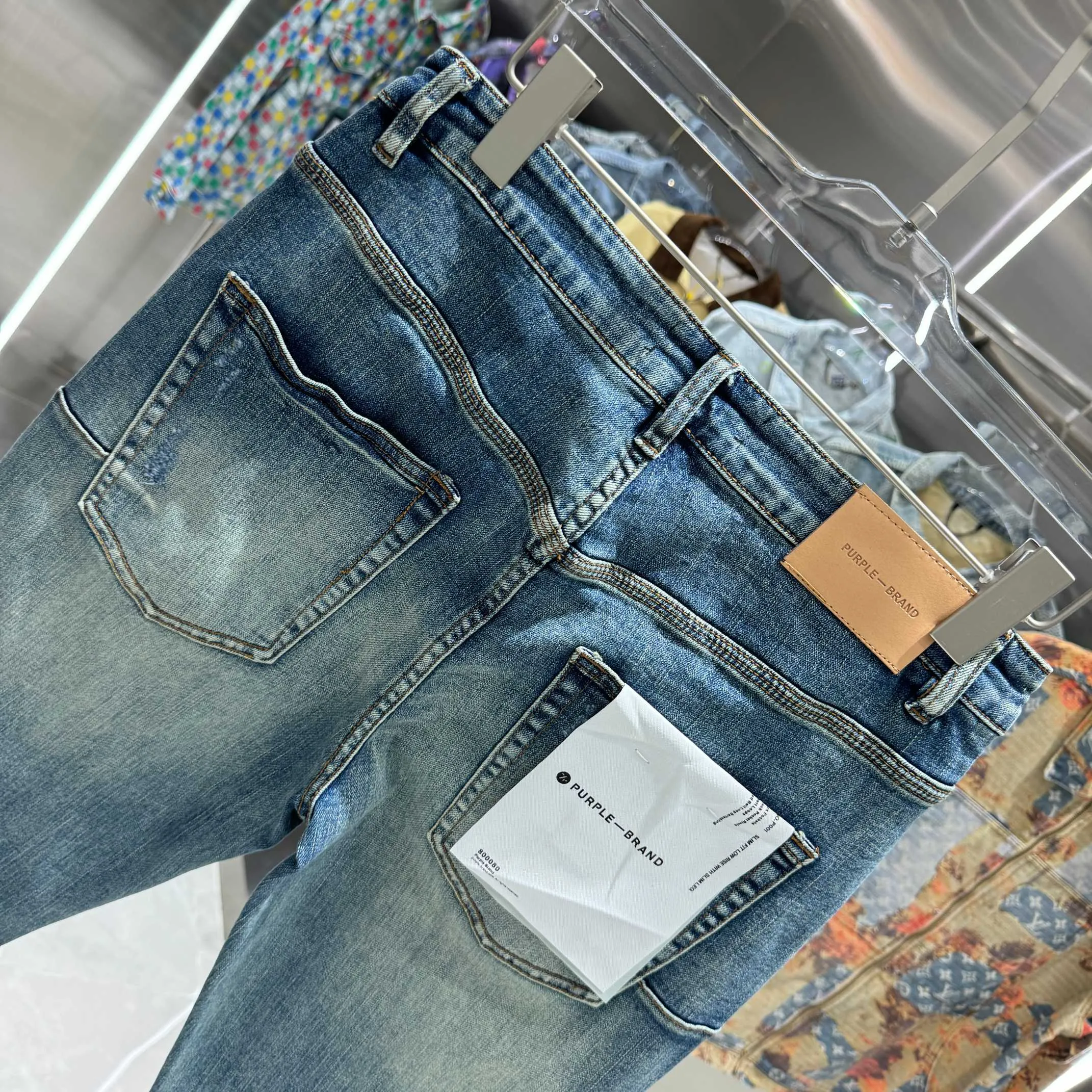 🅿️310 Purple Brand ripped craft street fashion slim fit stretch jeans color blue code number 30 32 34 36 38