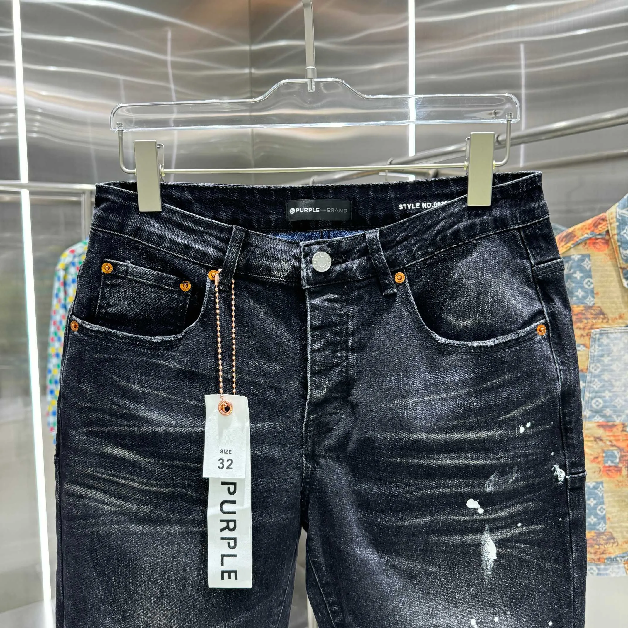 🅿️310 Purple Brand ripped graffiti craft street fashion slim fit stretch jeans Color Black Size 30 32 34 36 38