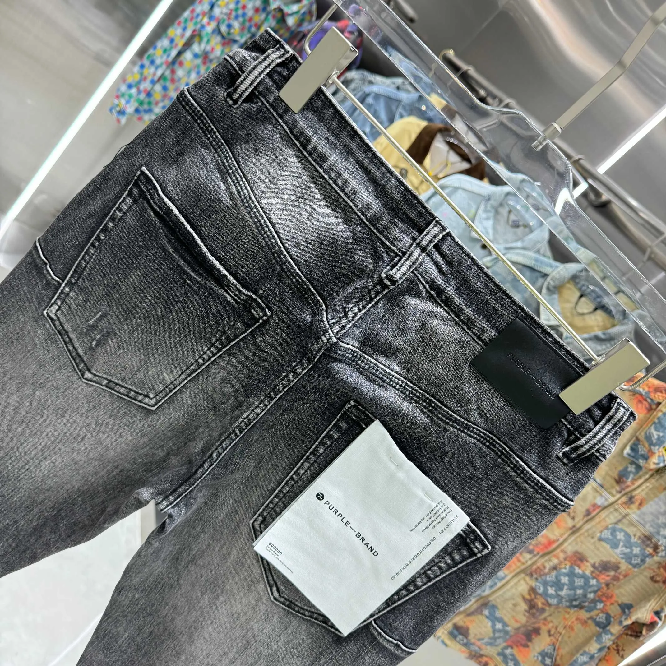 🅿️310 Purple Brand ripped craft street fashion slim fit stretch jeans color dark gray size 30 32 34 36 38