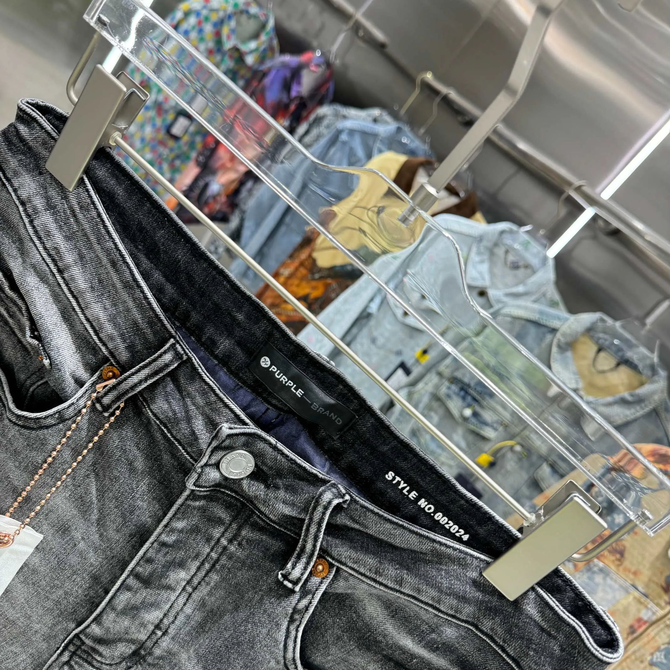 🅿️310 Purple Brand ripped graffiti craft street fashion slim fit stretch jeans Color Dark Gray Size 30 32 34 36 38