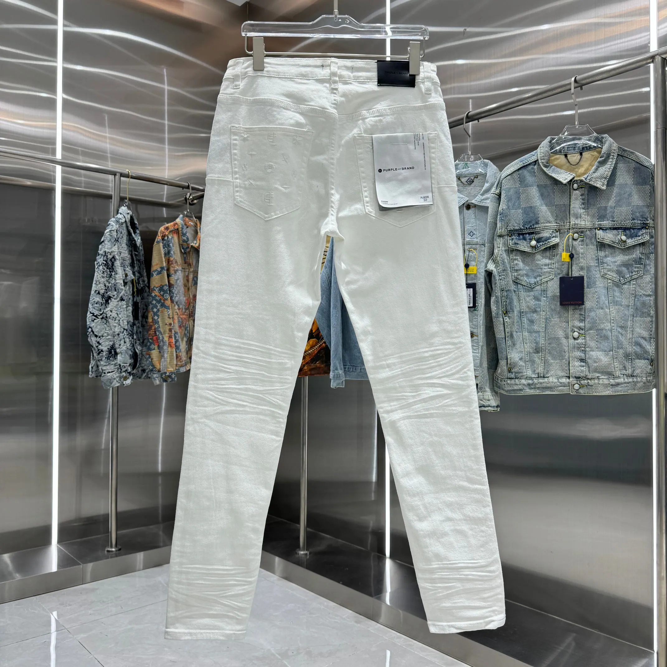 🅿️310 Purple Brand street fashion style slim fit stretch jeans Color White Size 30 32 34 36 38