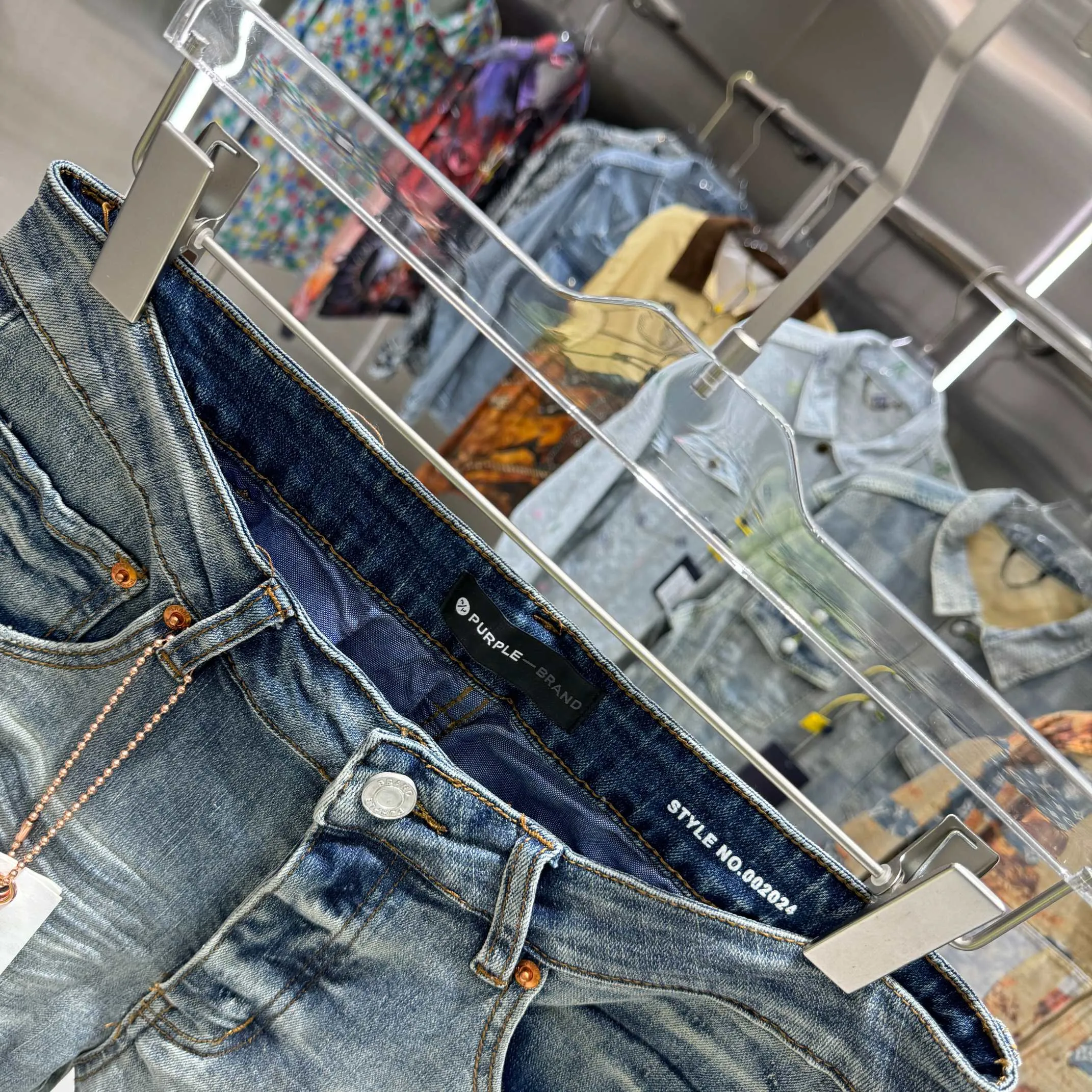 🅿️310 Purple Brand ripped graffiti craft street fashion slim fit stretch jeans color blue code number 30 32 34 36 38