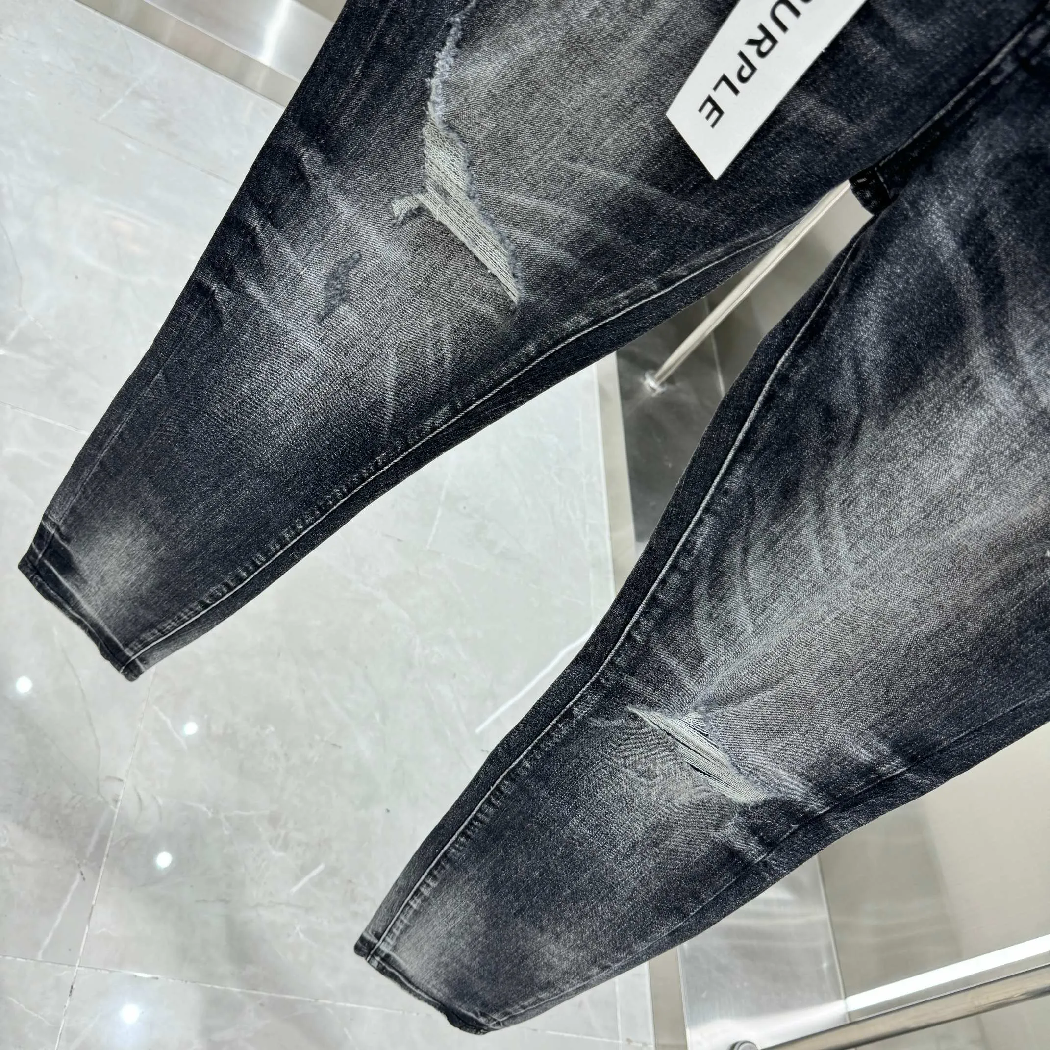🅿️310 Purple Brand ripped washed distressed street fashion slim fit stretch jeans color black code number 30 32 34 36 38