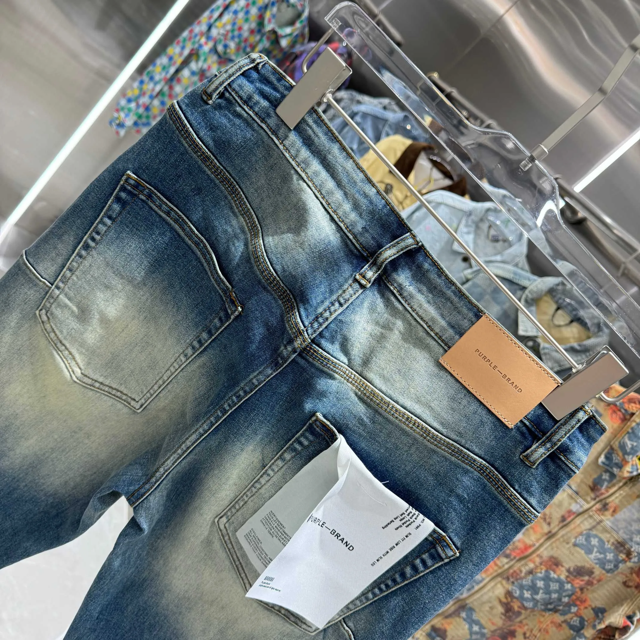 🅿️310 Purple Brand ripped craft street fashion slim fit stretch jeans color dark blue size 30 32 34 36 38