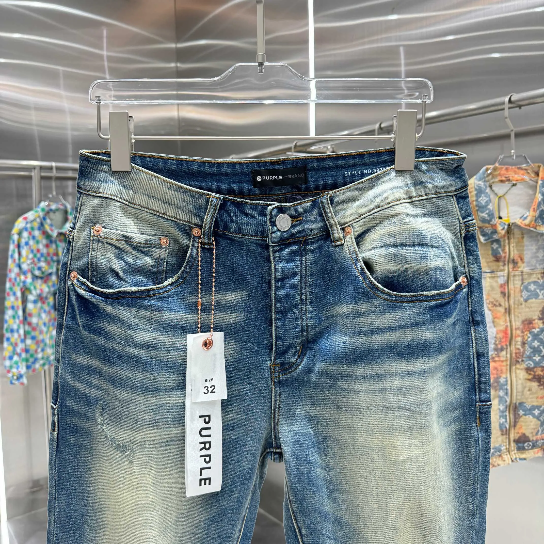 🅿️310 Purple Brand ripped craft street fashion slim fit stretch jeans color dark blue size 30 32 34 36 38