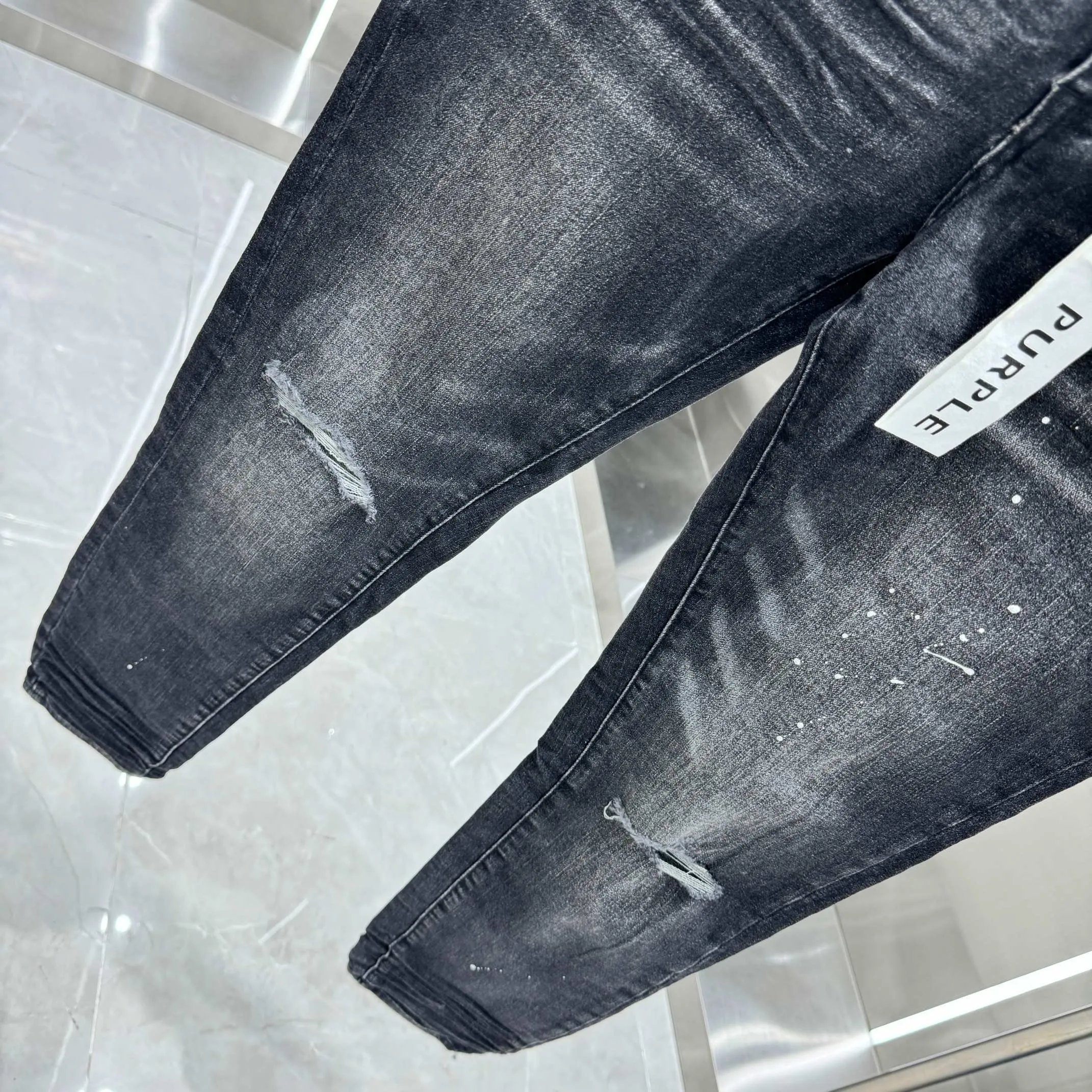 🅿️310 Purple Brand ripped graffiti craft street fashion slim fit stretch jeans Color Black Size 30 32 34 36 38
