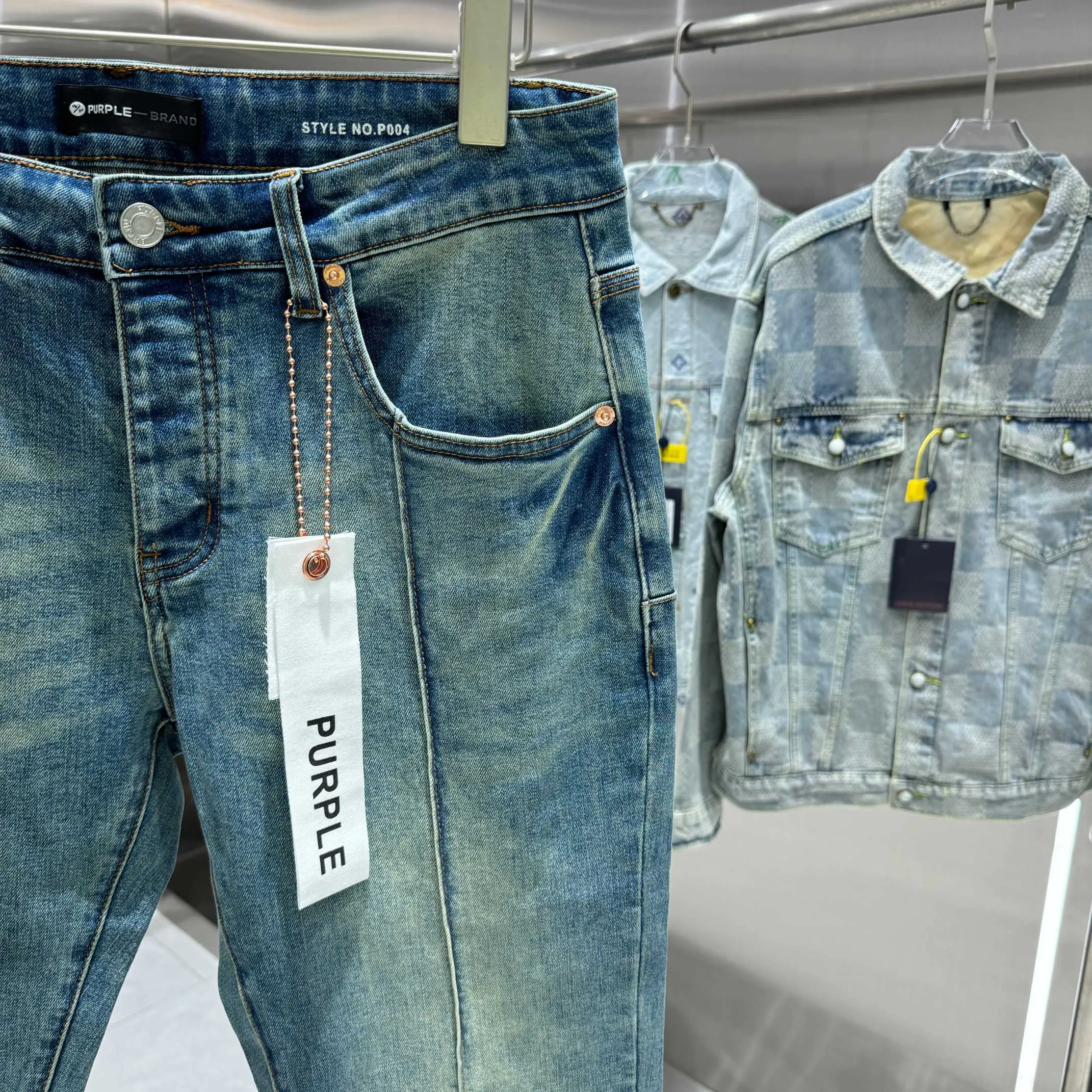 🅿️310 Purple Brand street style micro-flared stretch jeans Color Blue Size 30 32 34 36 38