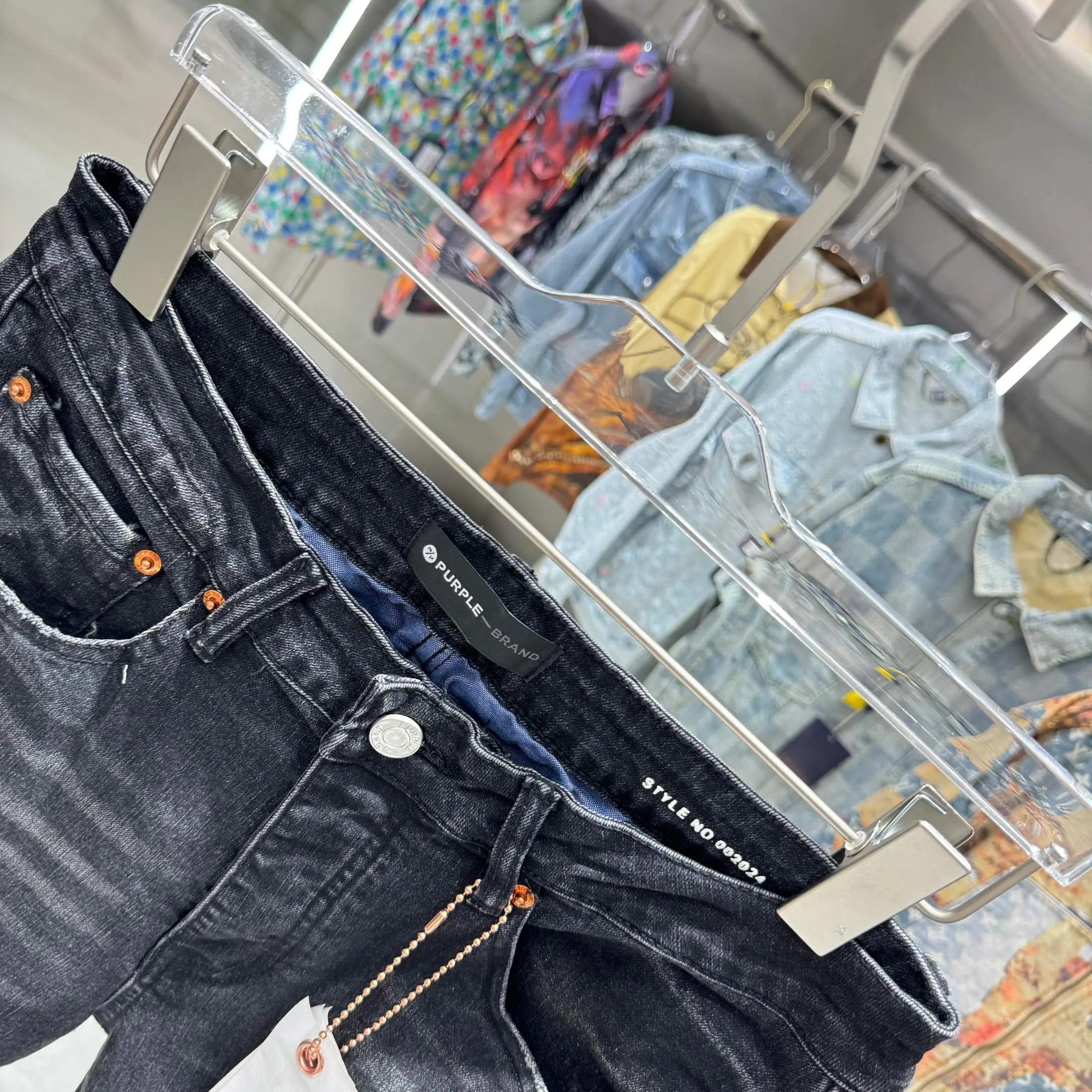 🅿️310 Purple Brand ripped graffiti craft street fashion slim fit stretch jeans Color Black Size 30 32 34 36 38