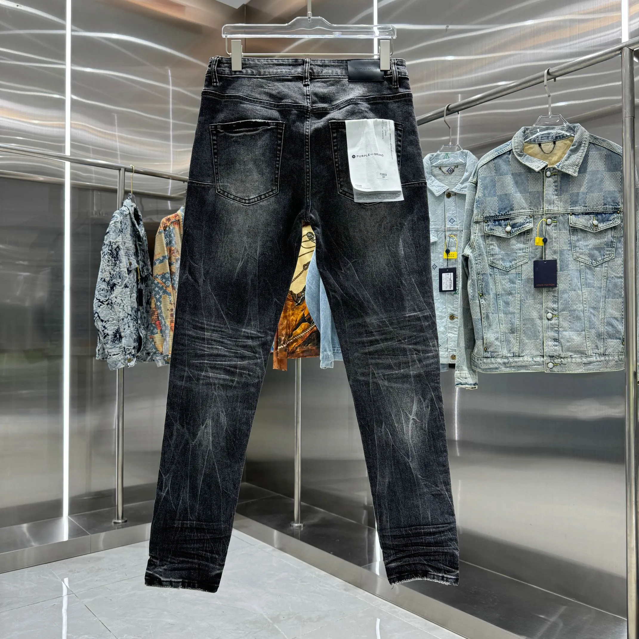 🅿️310 Purple Brand street fashion style slim fit stretch jeans color dark gray size 30 32 34 36 38