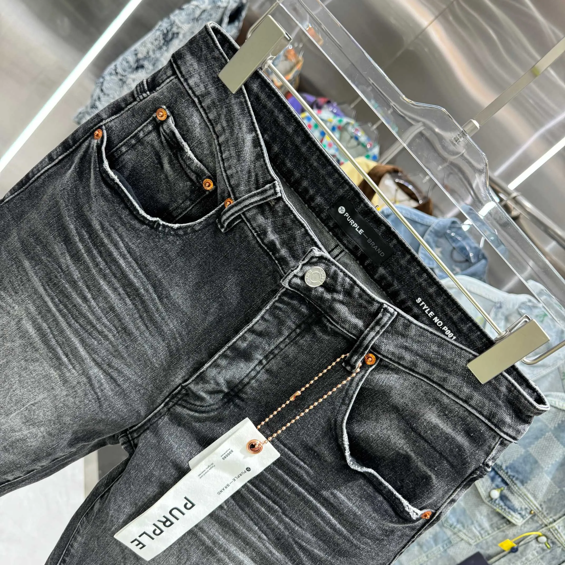 🅿️310 Purple Brand street fashion style slim fit stretch jeans color dark gray size 30 32 34 36 38