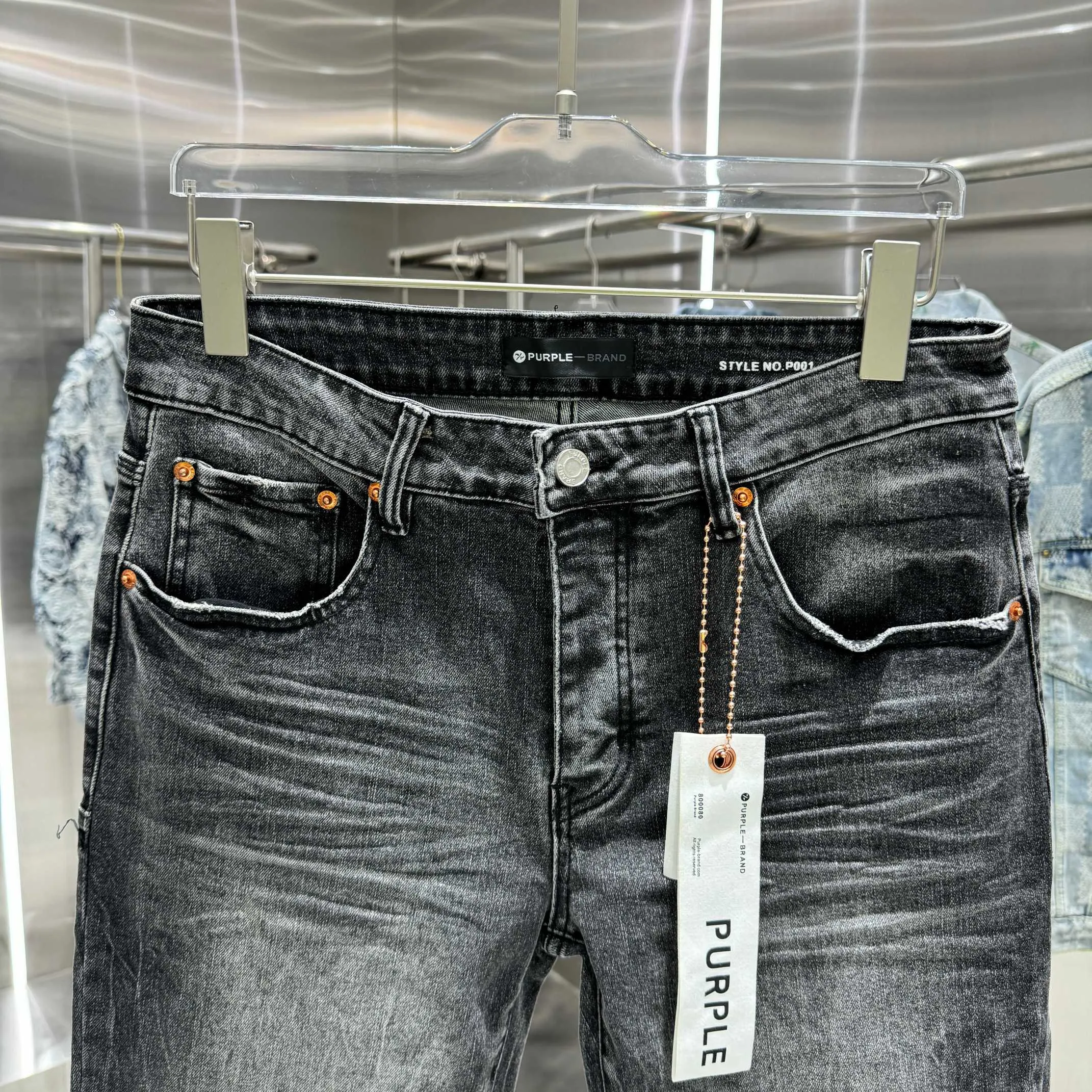 🅿️310 Purple Brand street fashion style slim fit stretch jeans color dark gray size 30 32 34 36 38