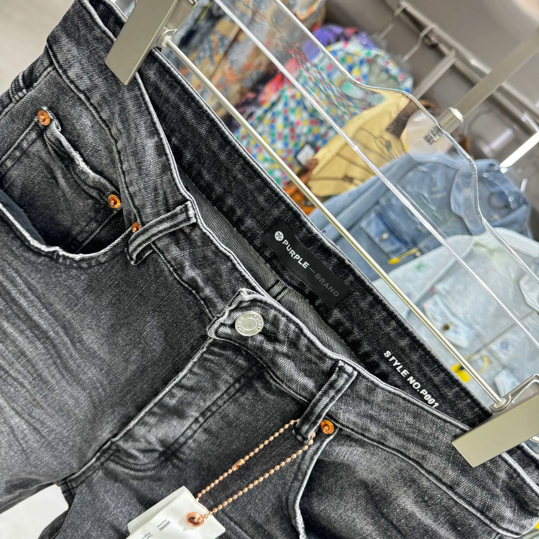 🅿️310 Purple Brand street fashion style slim fit stretch jeans color dark gray size 30 32 34 36 38