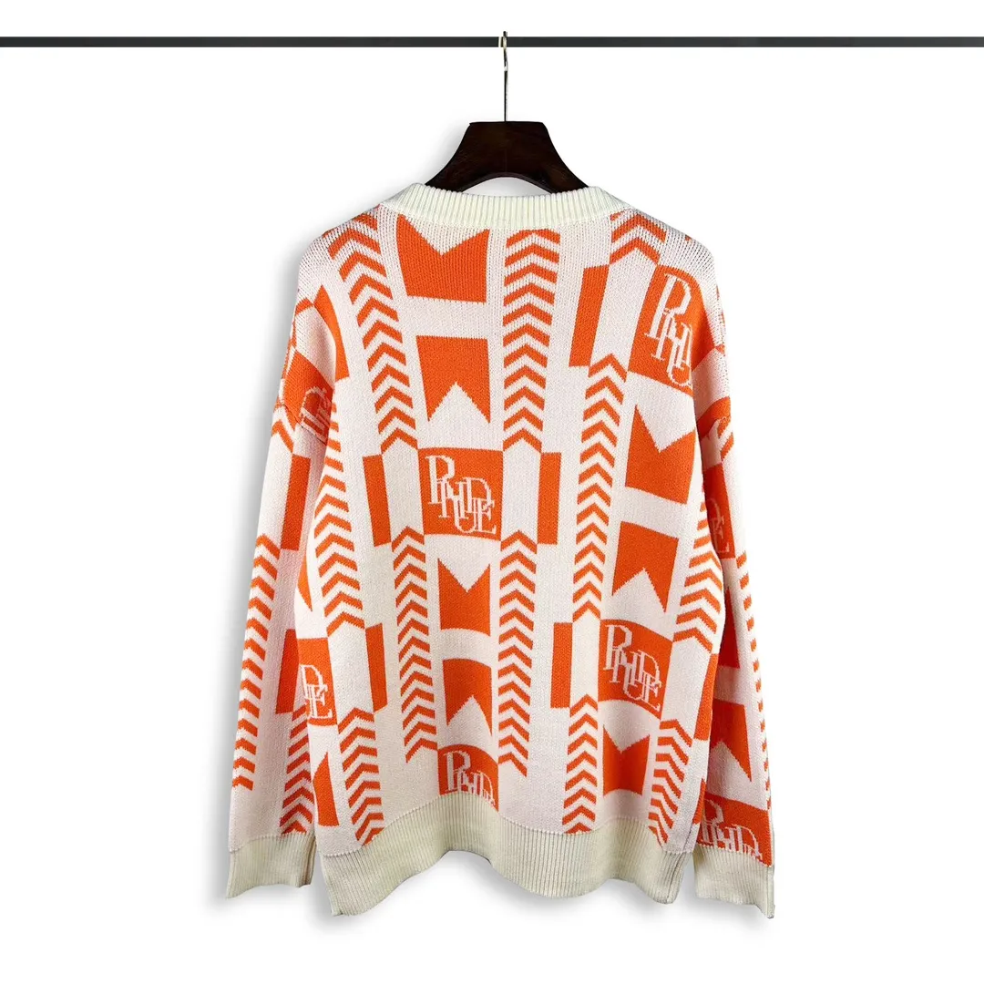 P240 Rhude 23 new speed limiter jacquard sweater with logo Size: M L XL XXL