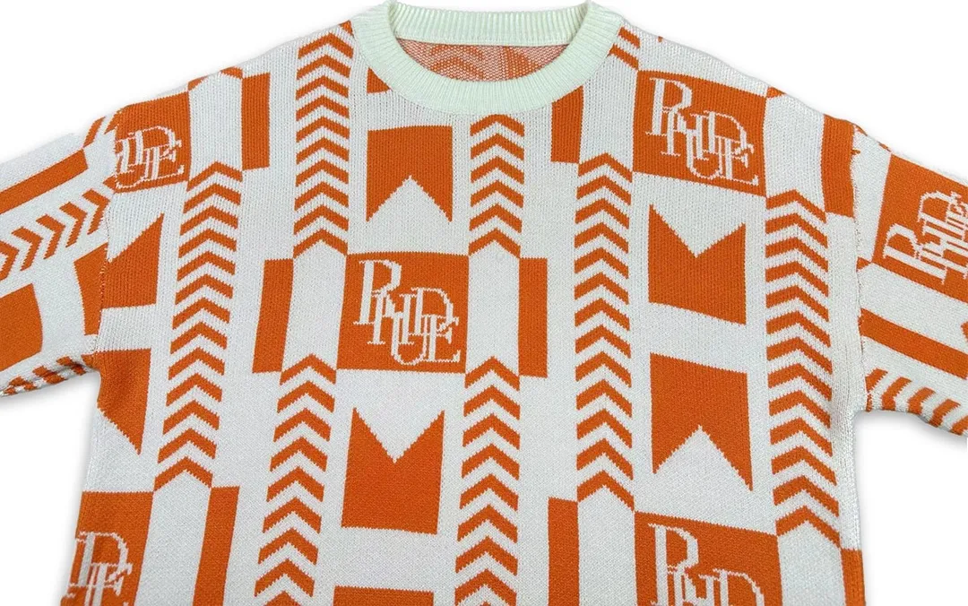 P240 Rhude 23 new speed limiter jacquard sweater with logo Size: M L XL XXL