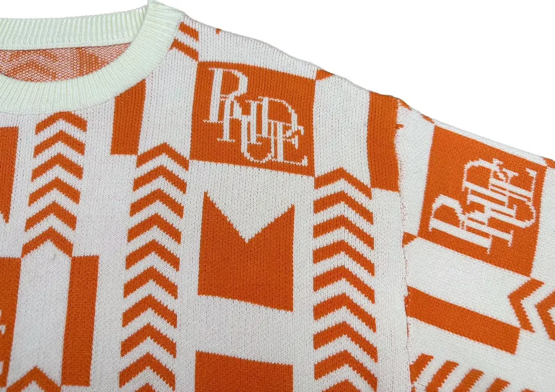 P240 Rhude 23 new speed limiter jacquard sweater with logo Size: M L XL XXL
