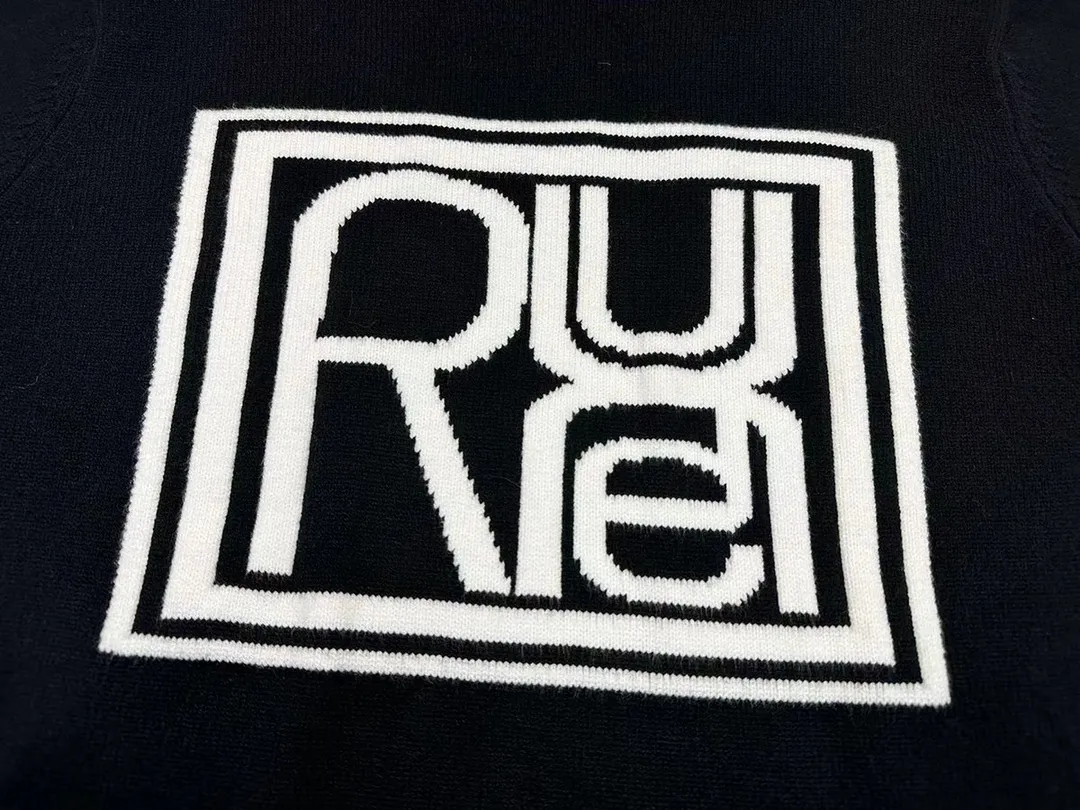 P240 Rhude 23 years new simple letter logo jacquard loose sweater Size: M L XL XXL