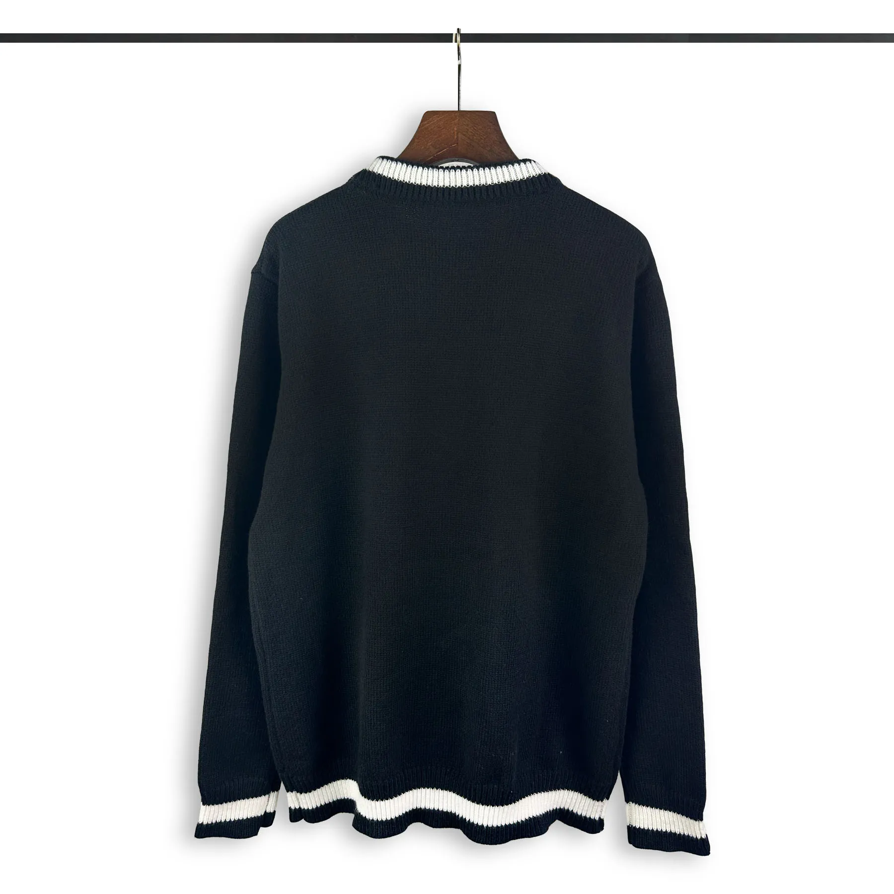 P240 Rhude new classic lettered loose sweater Color: Black White Size: M L XL XXL