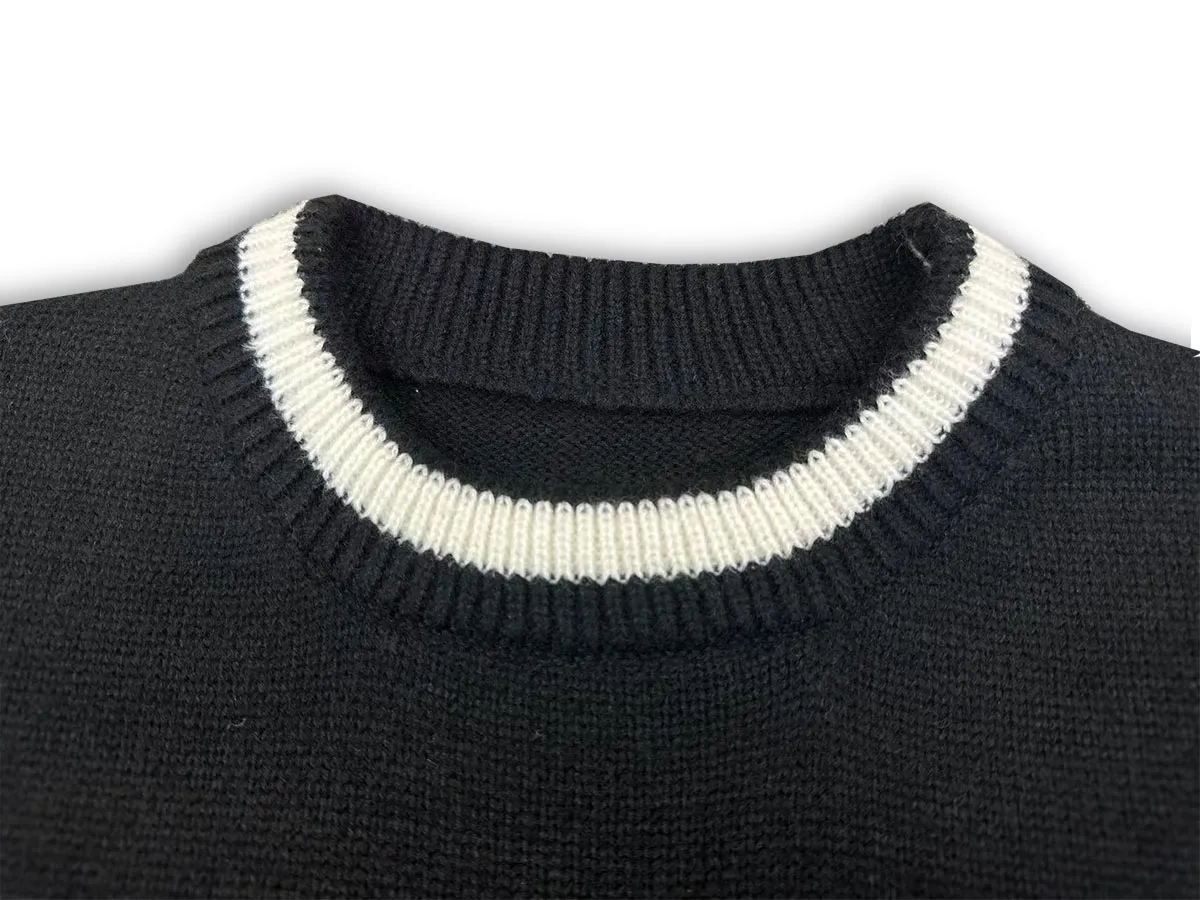 P240 Rhude new classic lettered loose sweater Color: Black White Size: M L XL XXL