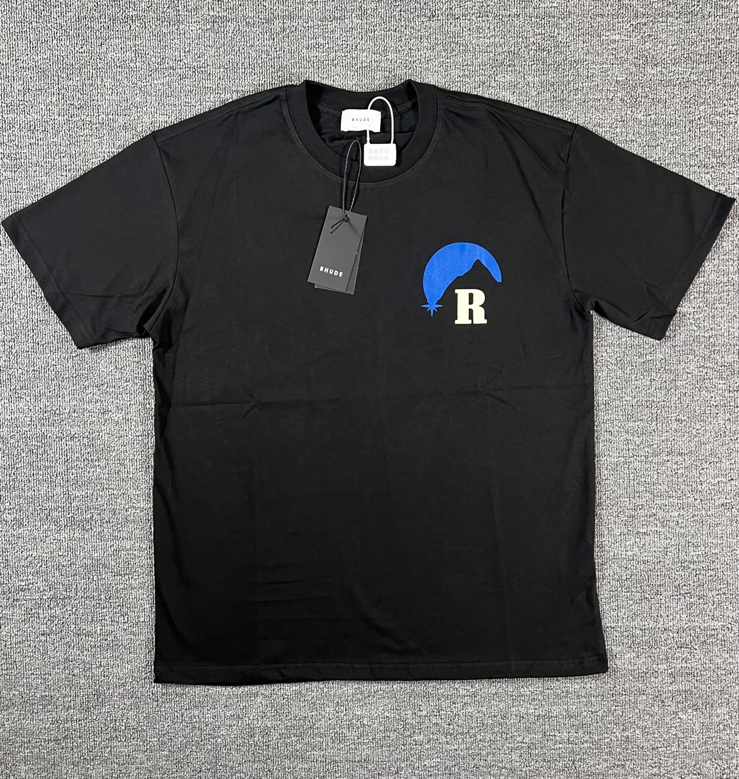 No. 810 #P122 #美ChaoRhude Graphic-print Logo environmentally friendly water glue printing High-quality double yarn pure cotton short-sleeved T-shirt Size: S M L XL