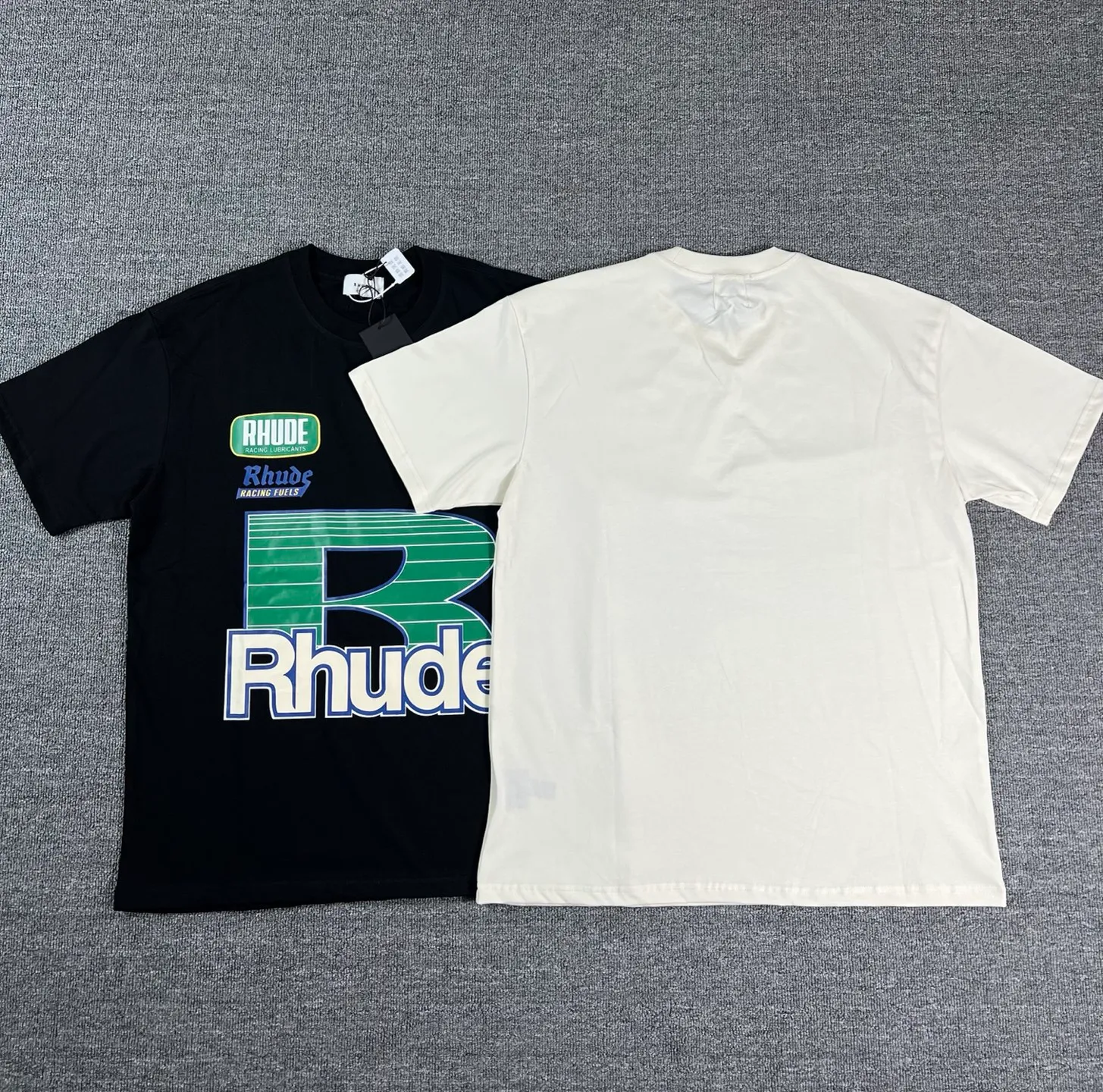 No. 801 #P122 #美ChaoRhude Graphic-print Logo environmentally friendly water glue printing High-quality double yarn pure cotton short-sleeved T-shirt Size: S M L XL
