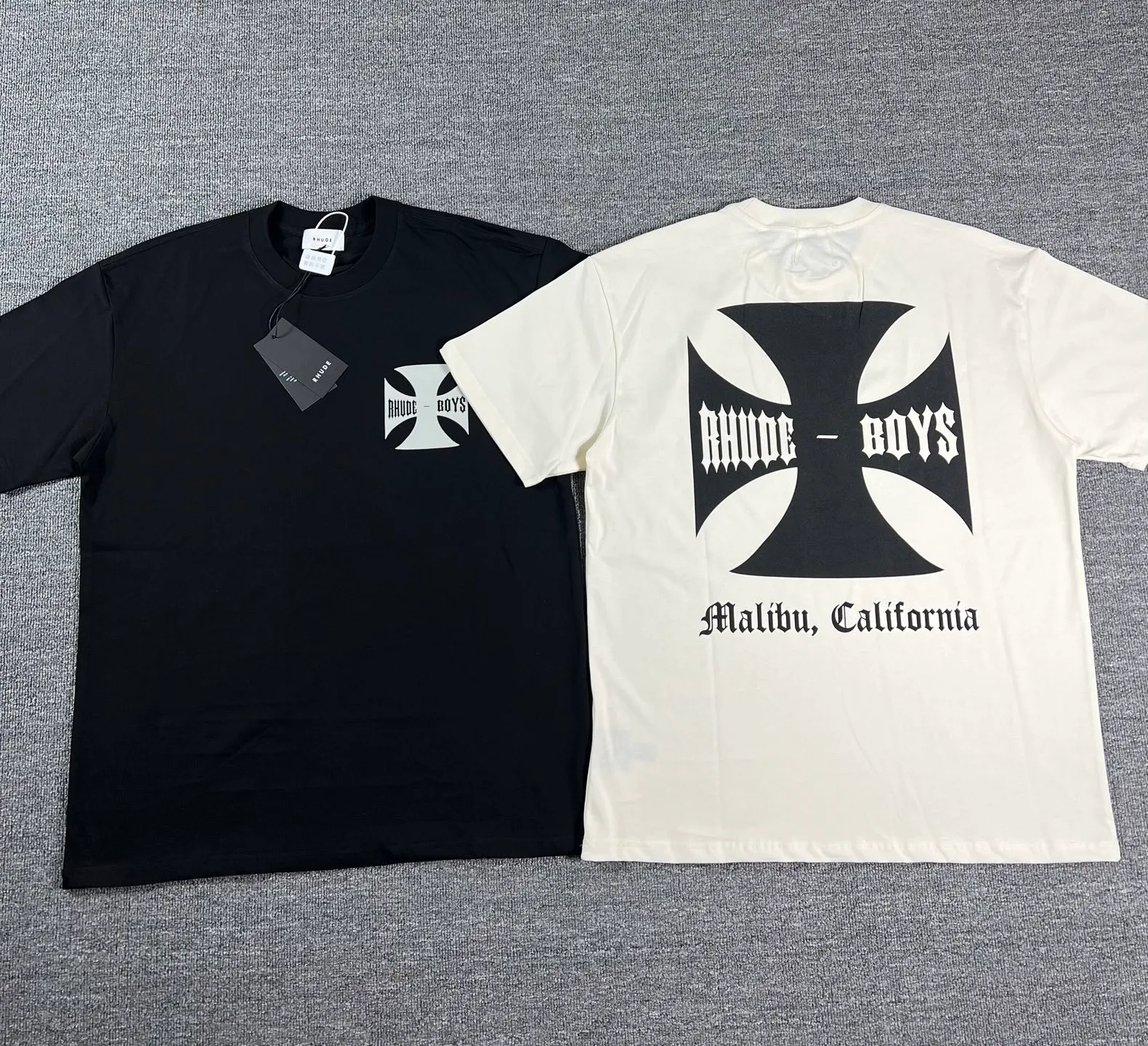No. 806 #P122 #美ChaoRhude Graphic-print Logo environmentally friendly water glue printing high-quality double yarn pure cotton short-sleeved T-shirt Size: S M L XL