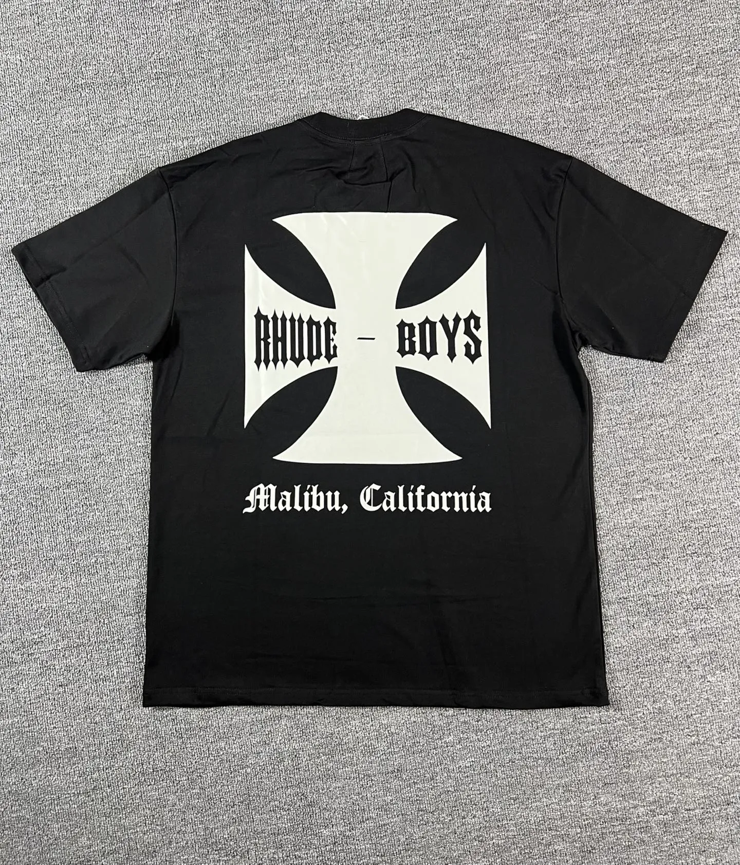 No. 806 #P122 #美ChaoRhude Graphic-print Logo environmentally friendly water glue printing high-quality double yarn pure cotton short-sleeved T-shirt Size: S M L XL