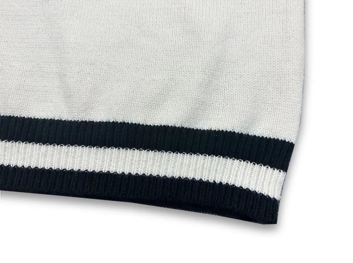 P240 Rhude new classic lettered loose sweater Color: Black White Size: M L XL XXL