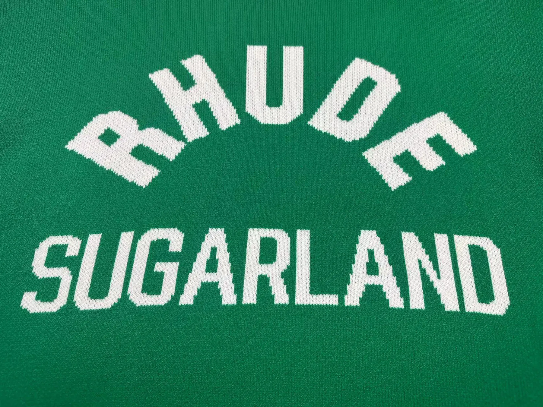 P250 Rhude new contrasting jacquard letter crew neck sweater Color: black and white green Size: M L XL XXL