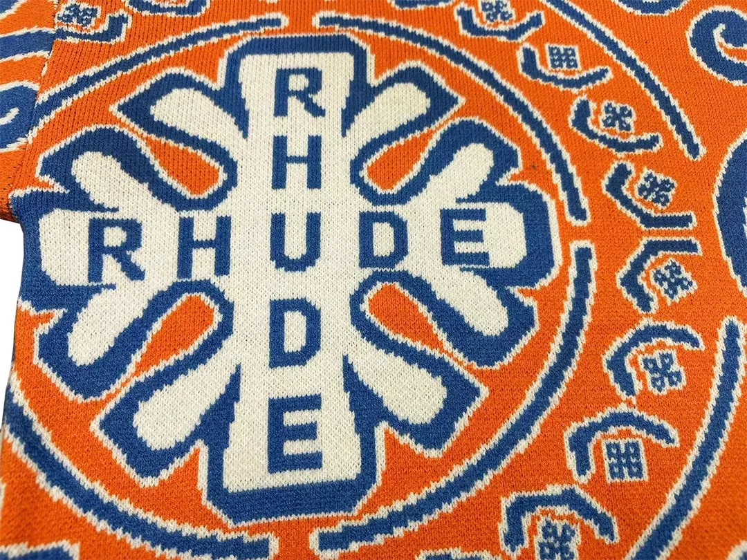 P260 Rhude 23 years new all-over pattern jacquard loose sweater Size: M L XL XXL