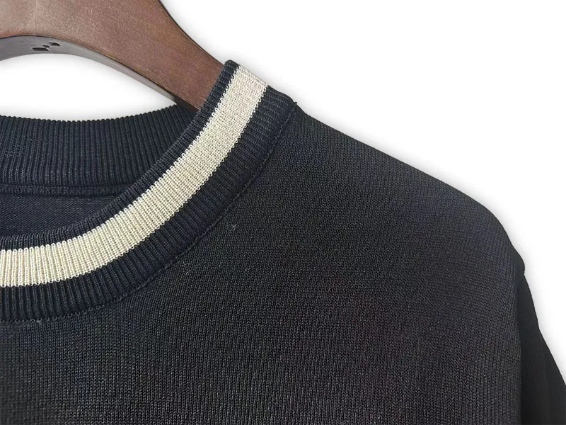P190 Rhude 24 spring and summer new classic round neck letter embroidered knitted short sleeves Color: White Black Size: M L XL XXL